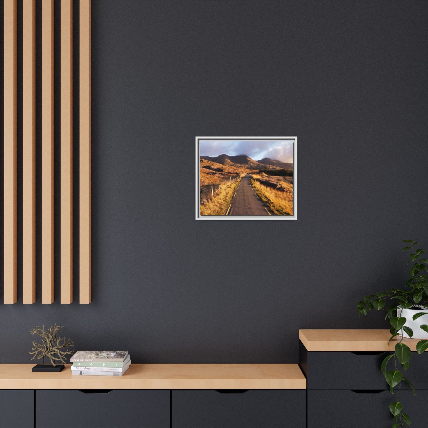Sunset Road Matte Canvas, Framed (Multi-color)