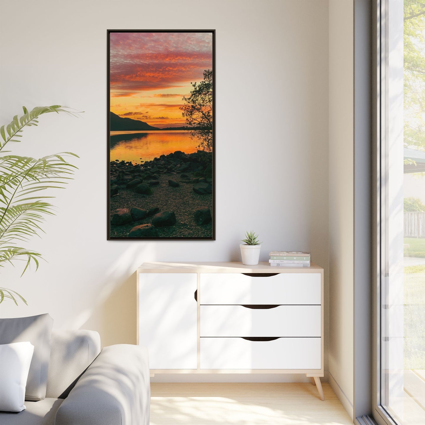 Sunset in Kerry Matte Canvas, Framed (Multi-color)