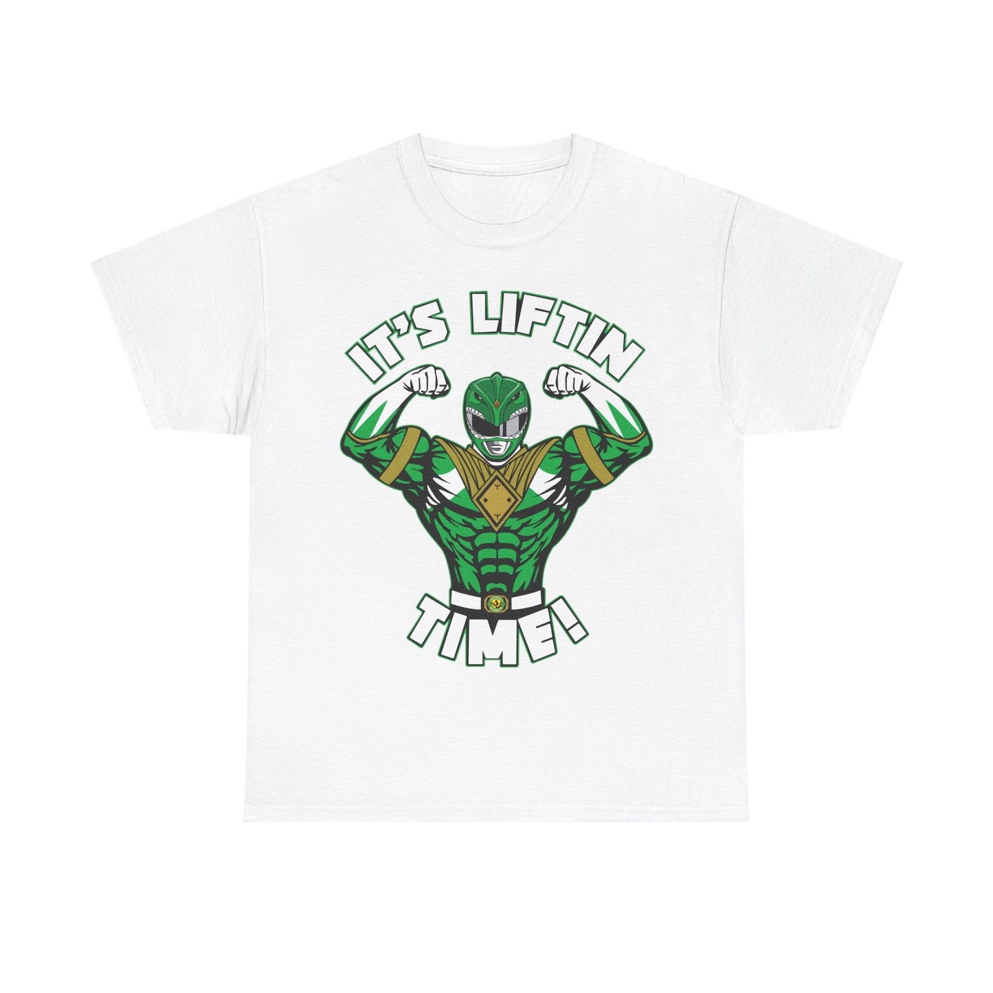 Muscle Motivation Tee - It's Liftin' Time! Unisex Heavy Cotton Shirt for Gym Enthusiasts White