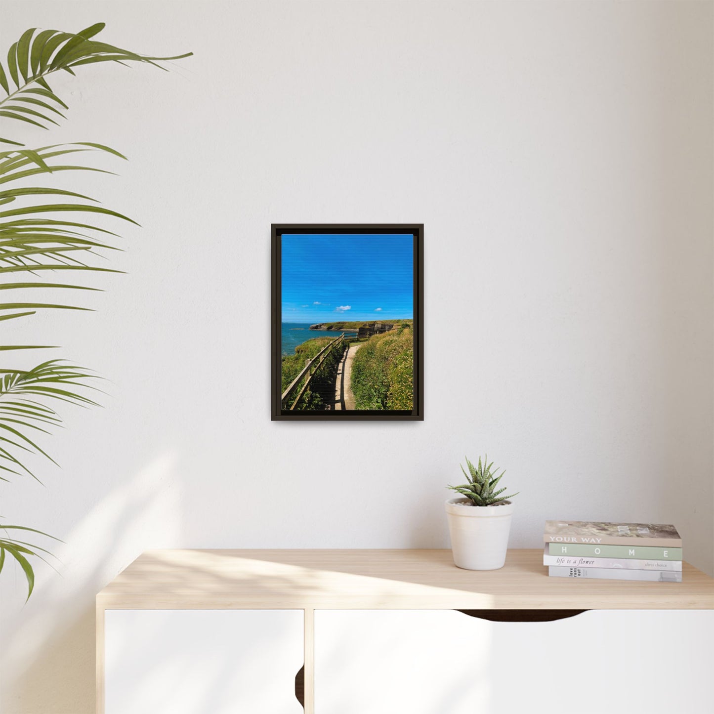 Cliff Trail Ballybunion Matte Canvas, Framed (Multi-color)