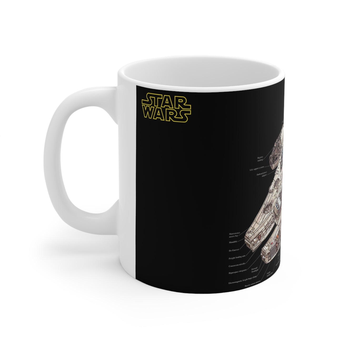 Stylish Spaceship Design Ceramic Coffee Cups, 11oz, 15oz