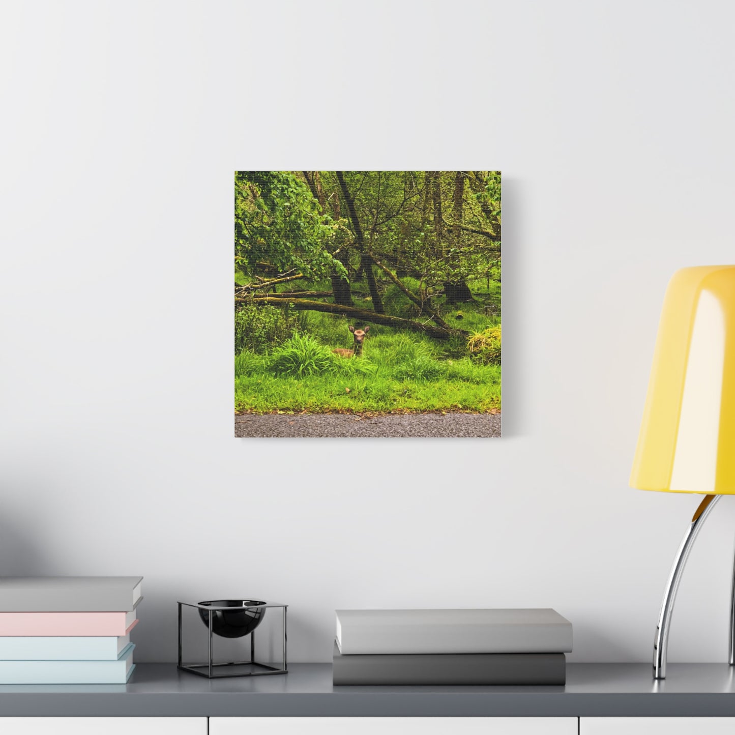 Deer in Ditch Matte Canvas, Stretched, 1.25"