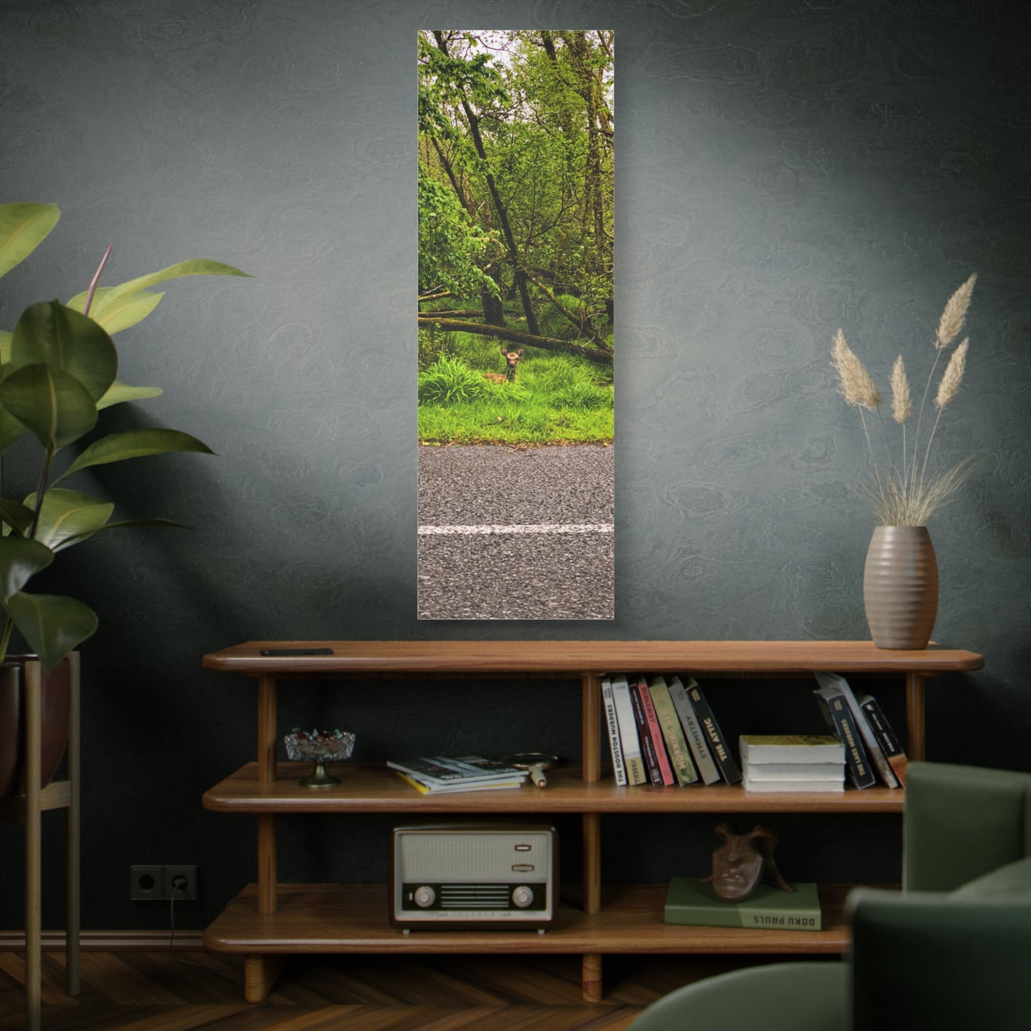 Deer in Ditch Matte Canvas, Stretched, 1.25"
