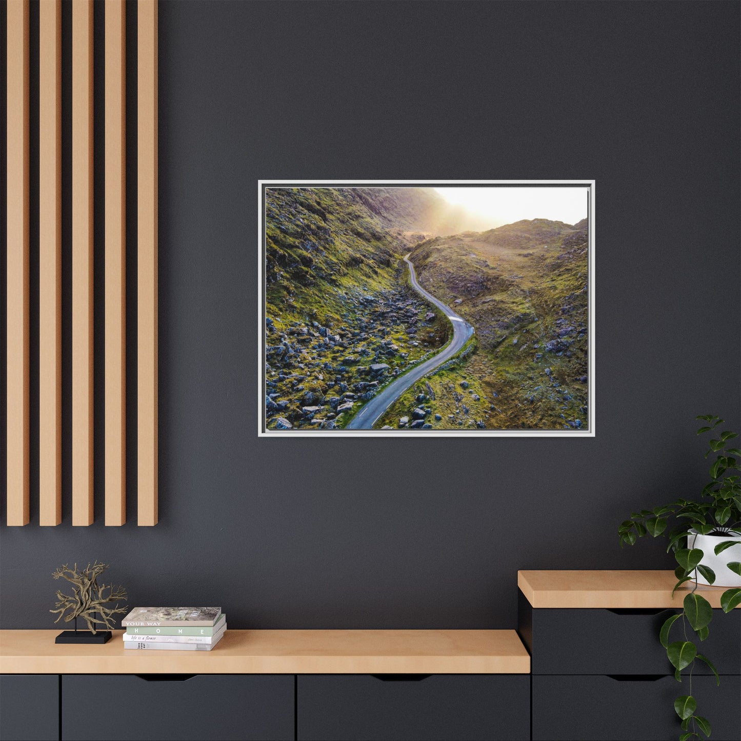 Valley Road Matte Canvas, Framed (Multi-color)