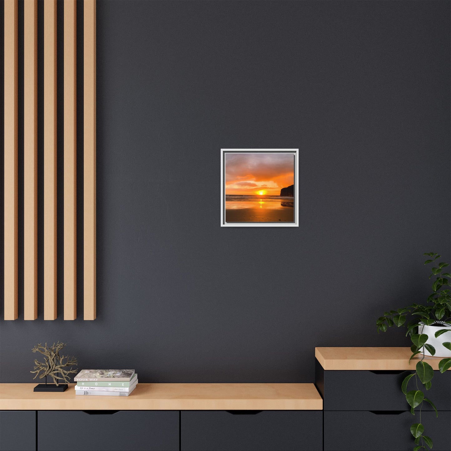 Sunset in Ballybunion Matte Canvas, Framed (Multi-color)