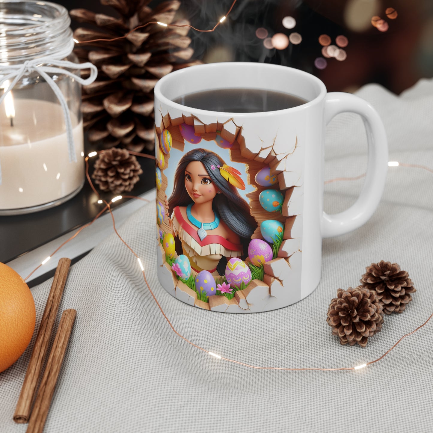 Easter-Themed Ceramic Coffee Mug - 11oz & 15oz Featuring Celebratory Character Design