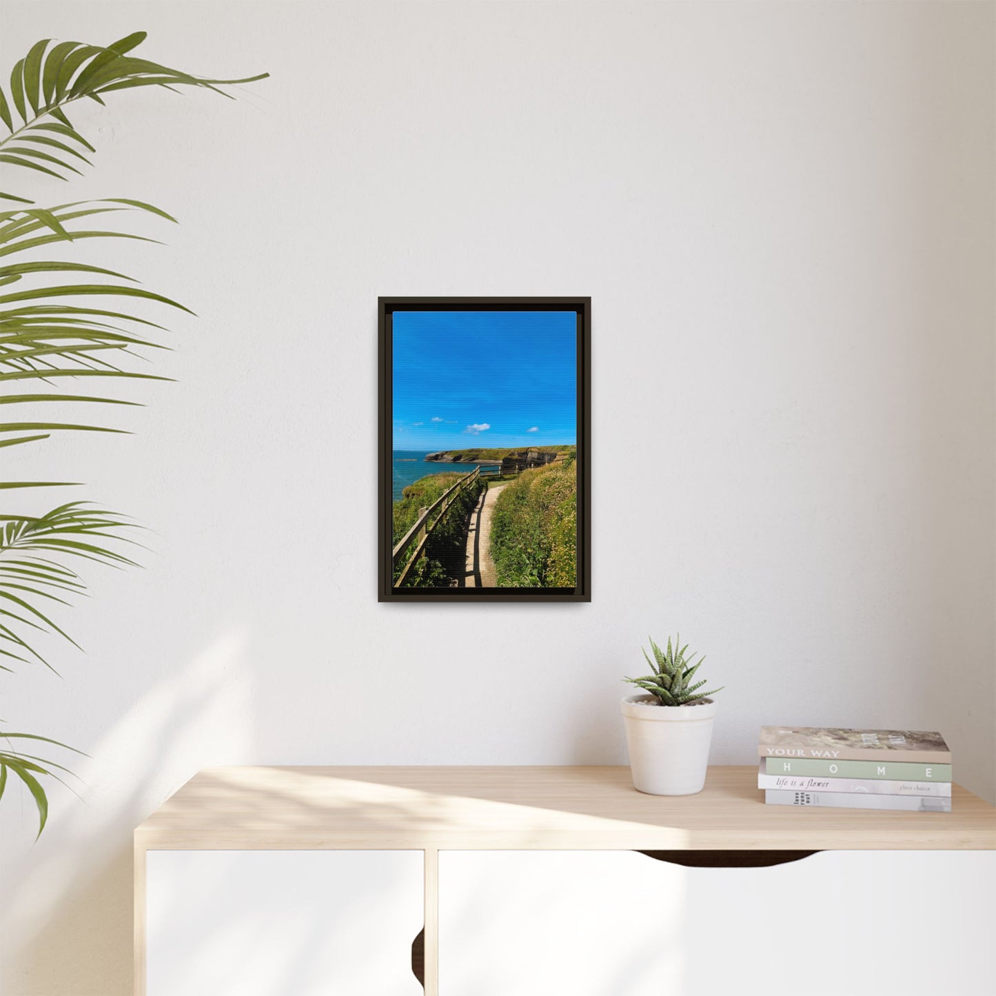 Cliff Trail Ballybunion Matte Canvas, Framed (Multi-color)