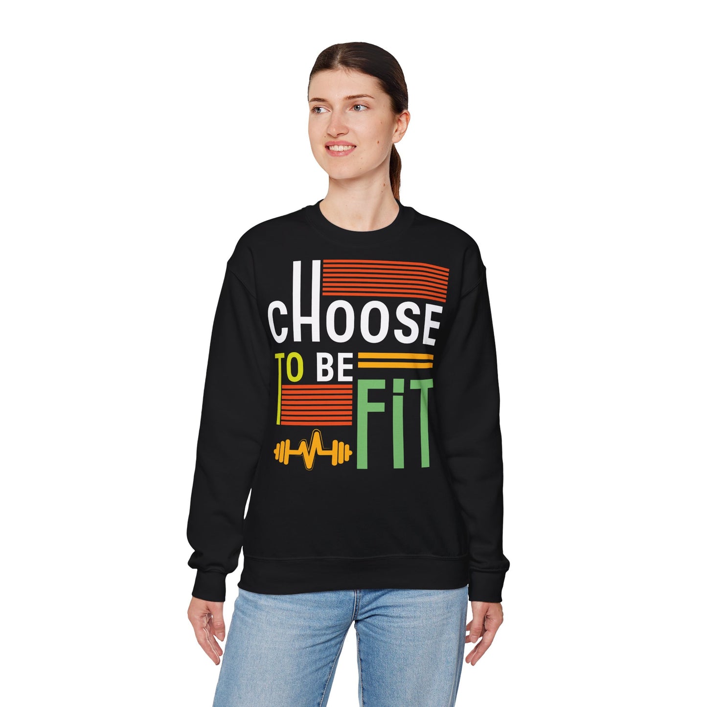 Fitness Motivation Crewneck Sweatshirt - "Choose to be Fit"