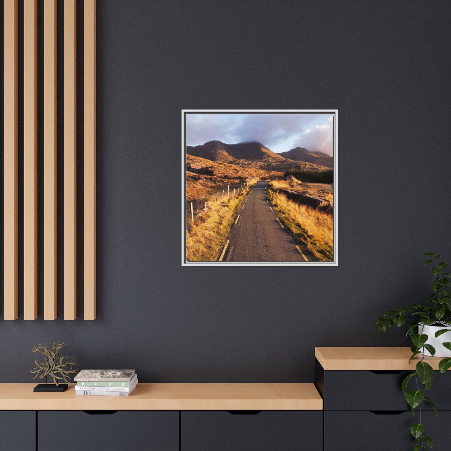 Sunset Road Matte Canvas, Framed (Multi-color)