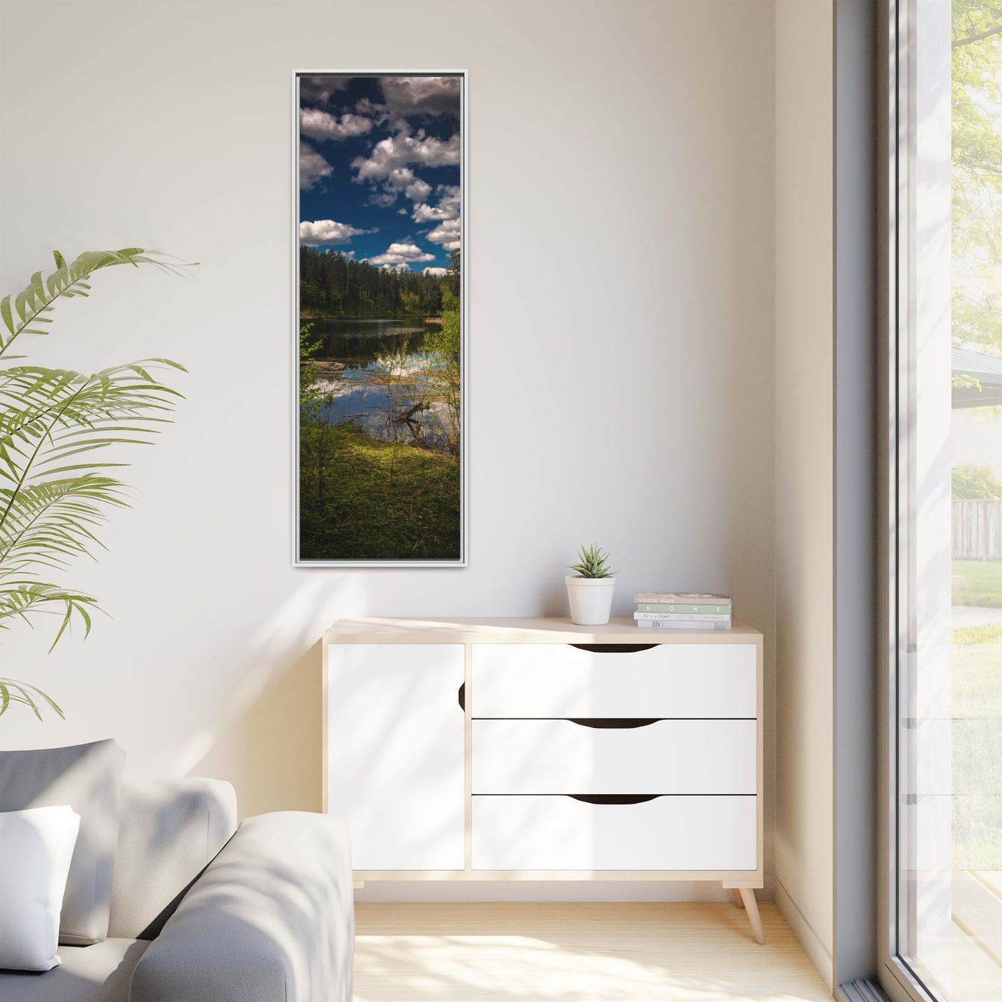 Vilnius Lake Matte Canvas, Framed (Multi-color)