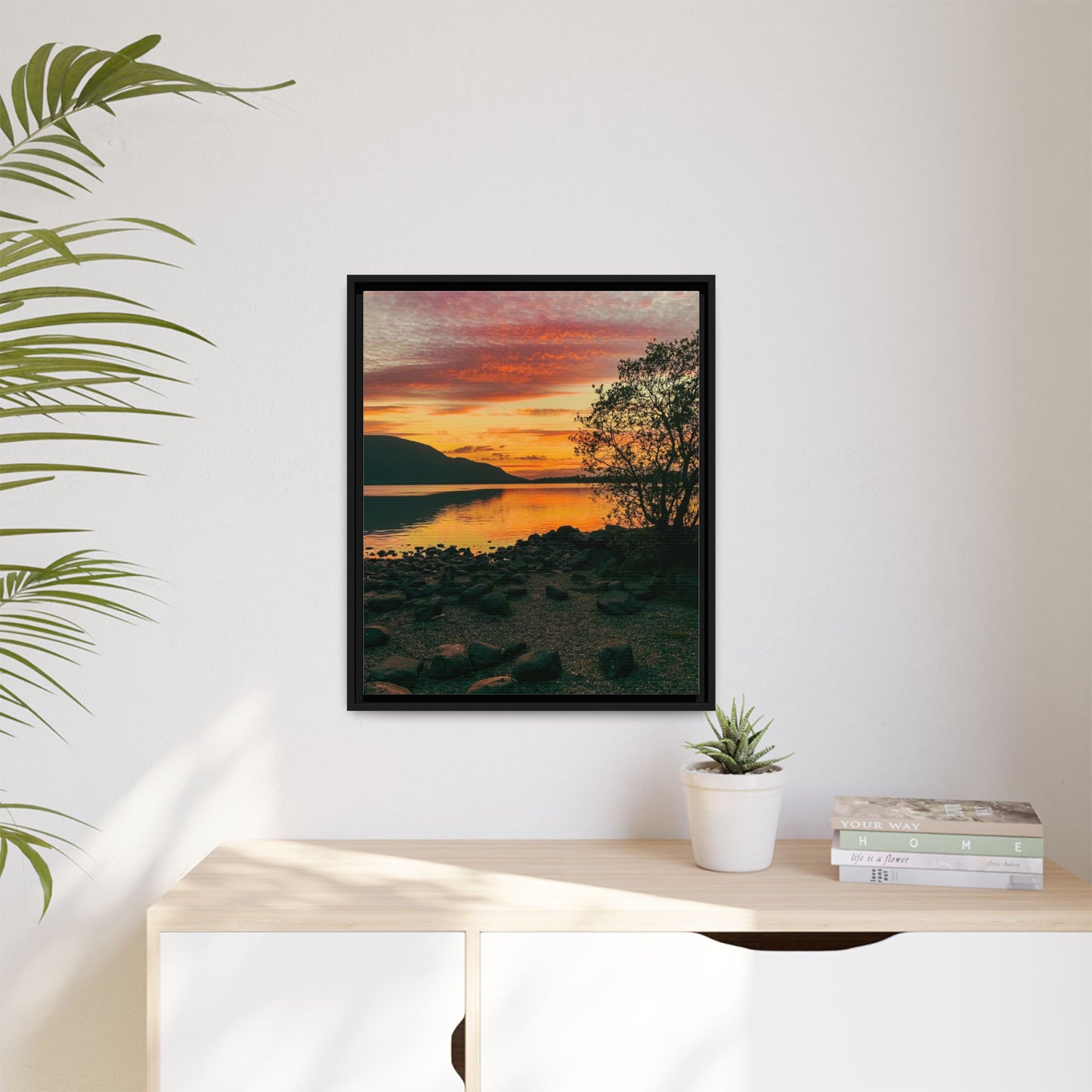 Sunset in Kerry Matte Canvas, Framed (Multi-color)