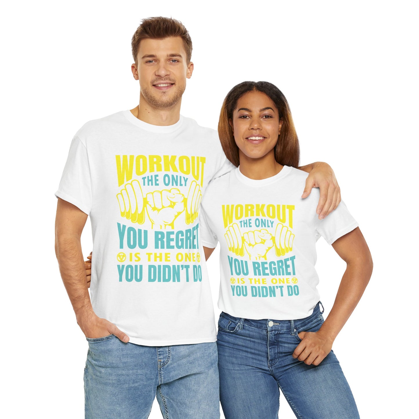 Motivational Gym Tee - "Workout: The Only You Regret Is The One You Didn't Do"