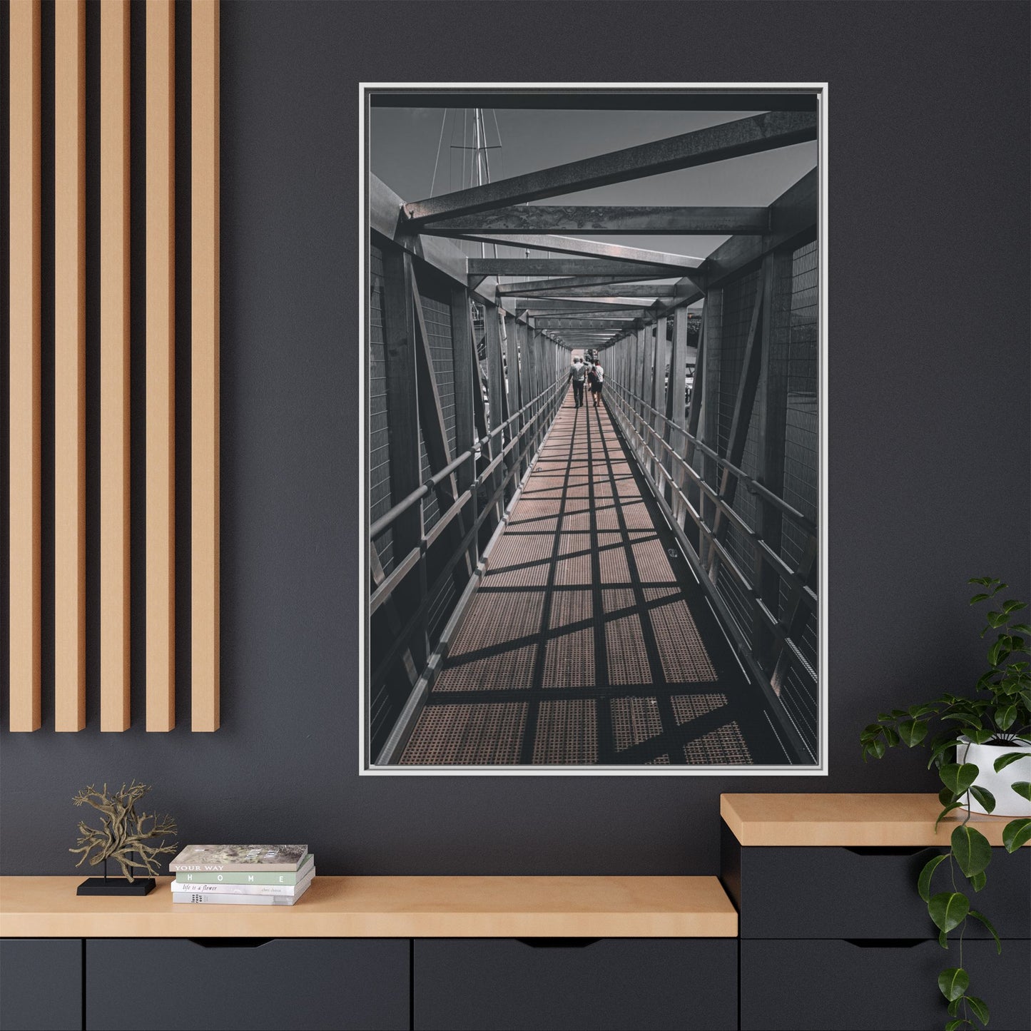 Dingle Pier Matte Canvas, Framed (Multi-color)
