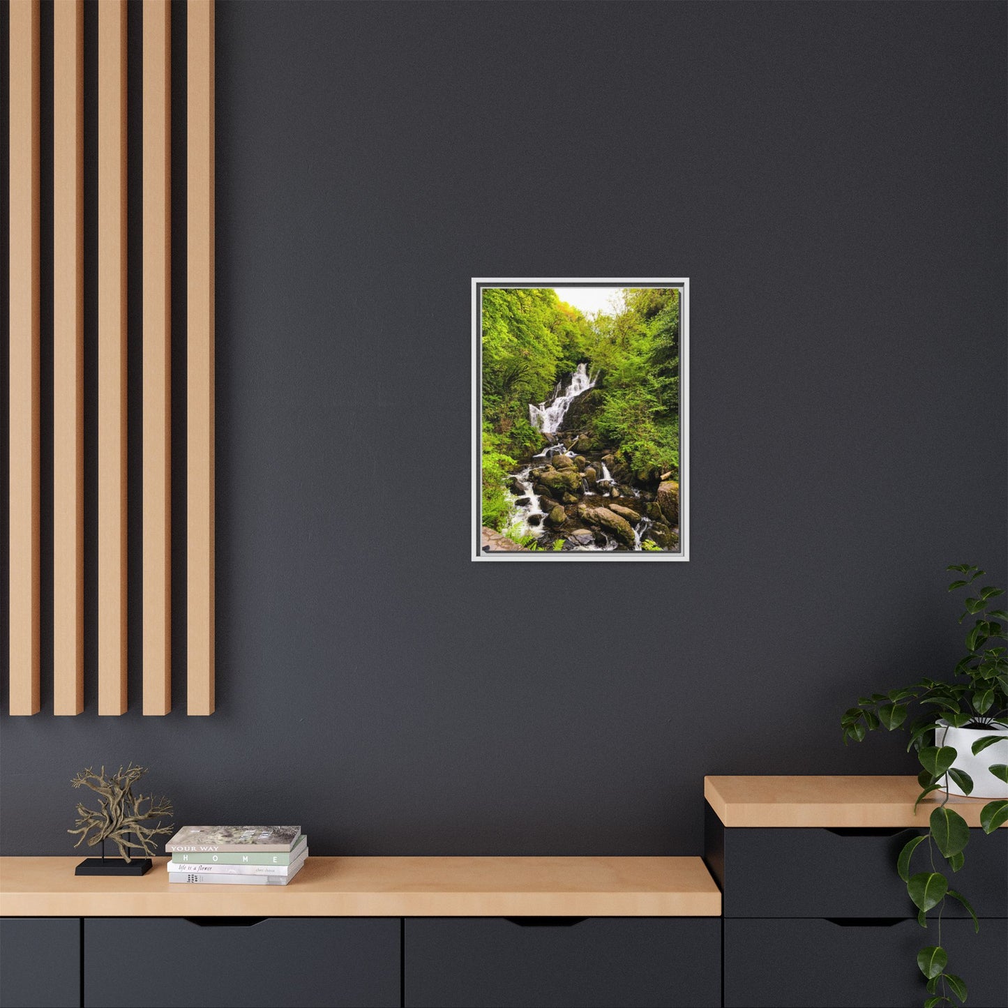 Torc Waterfall Matte Canvas, Framed (Multi-color)