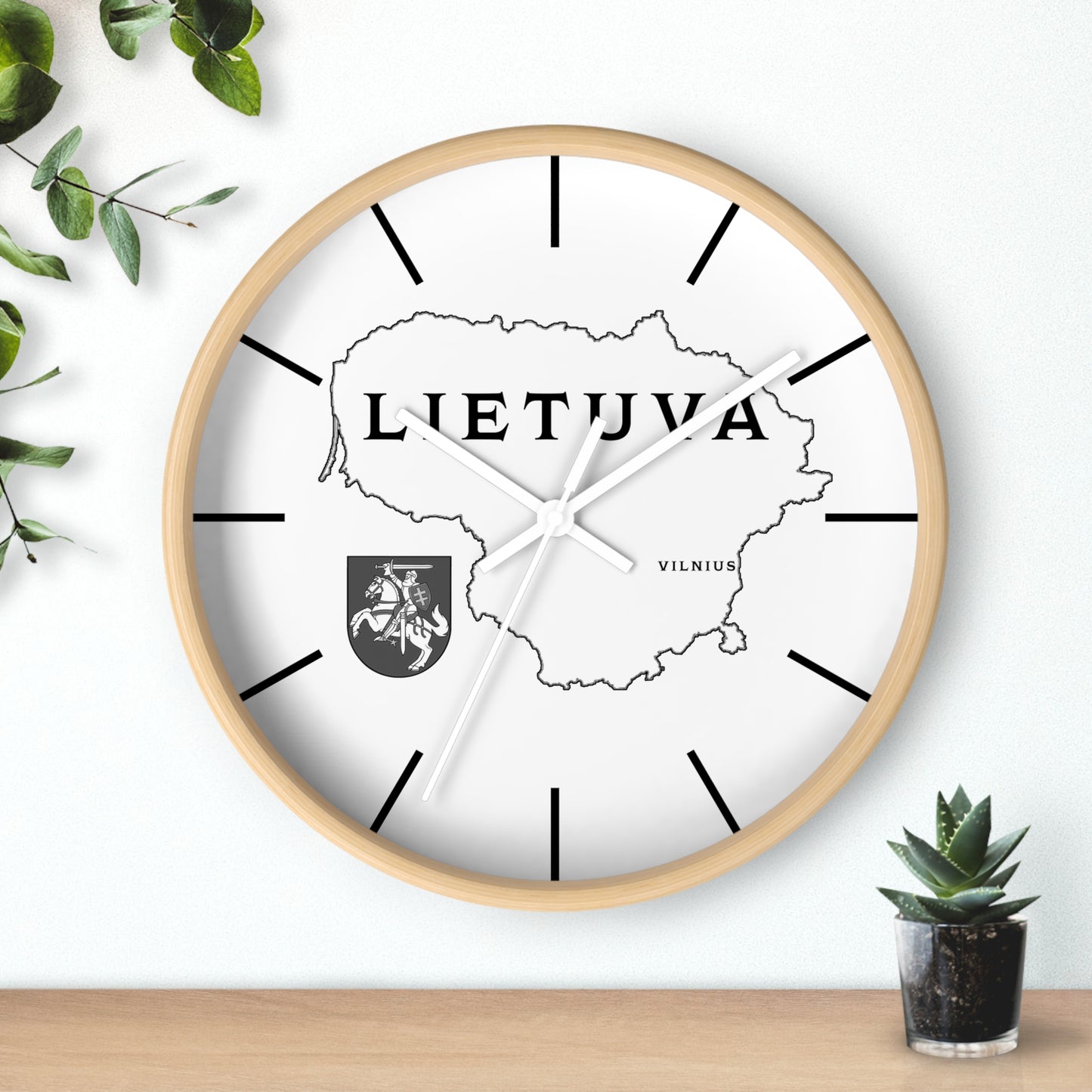 Lithuania Minimalistic Map Wall Clock - Modern Decor for Home & Office
