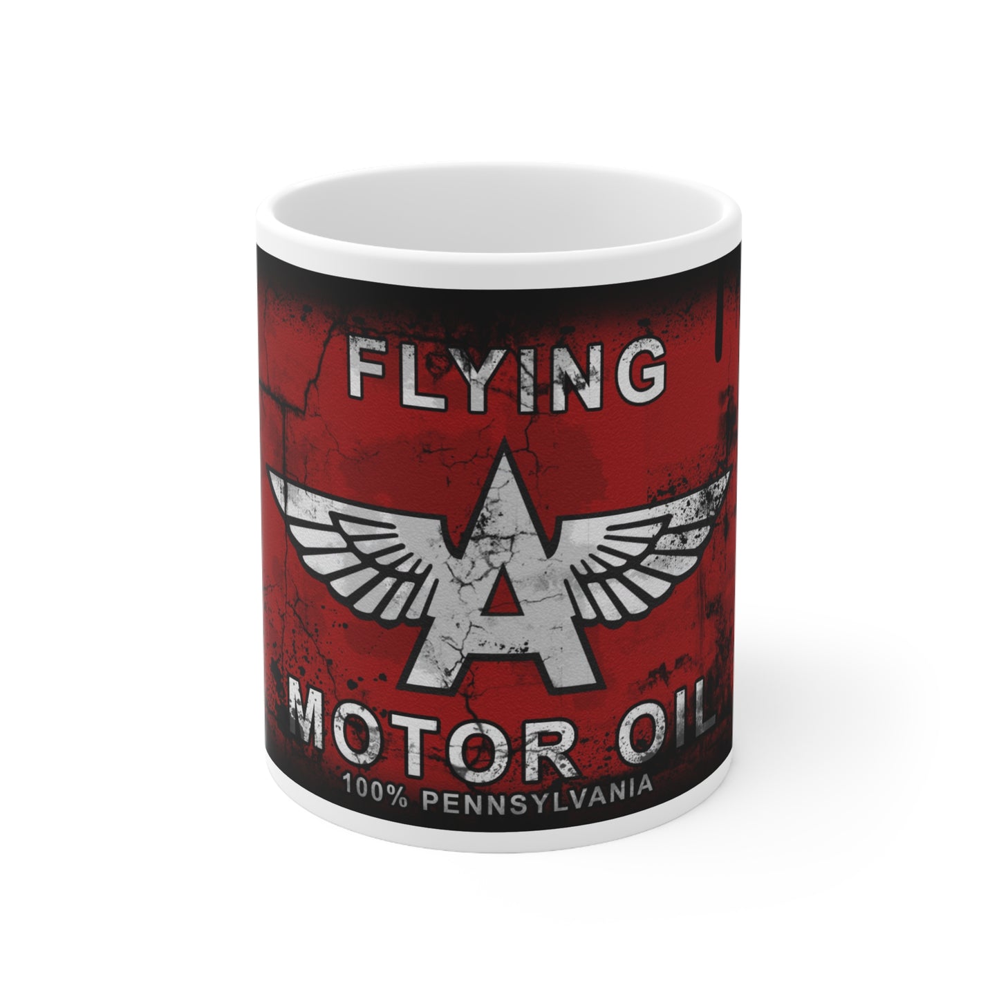 Vintage Flying Motor Oil Coffee Mug - 11oz & 15oz Ceramic Cups