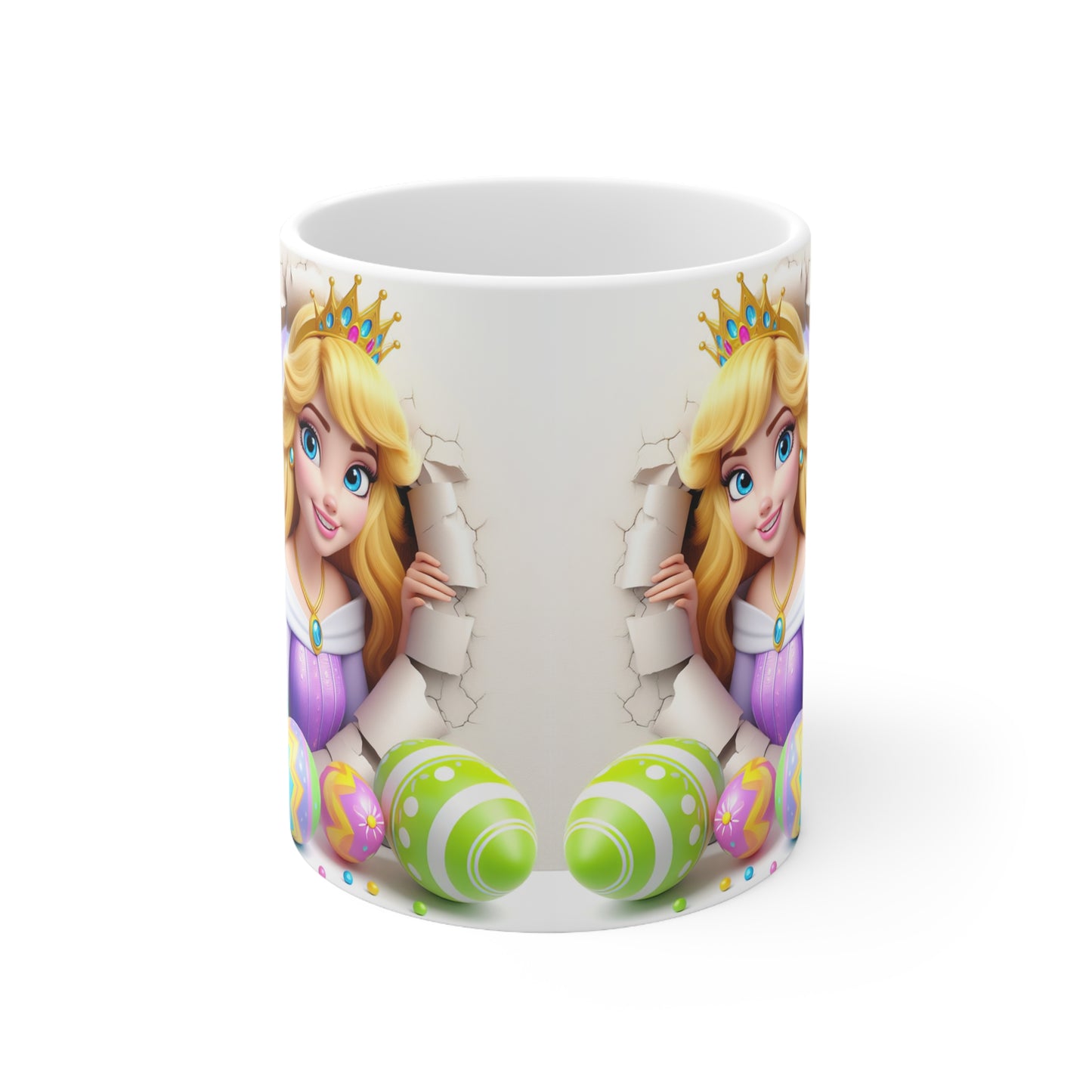 Princess Easter Ceramic Coffee Cup - 11oz & 15oz, Whimsical Design for Spring Celebrations