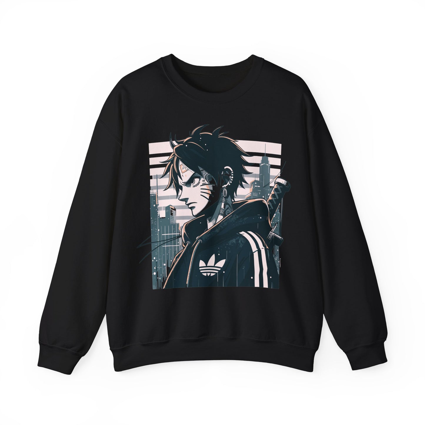 Urban Anime Graphic Crewneck Sweatshirt for Casual Style