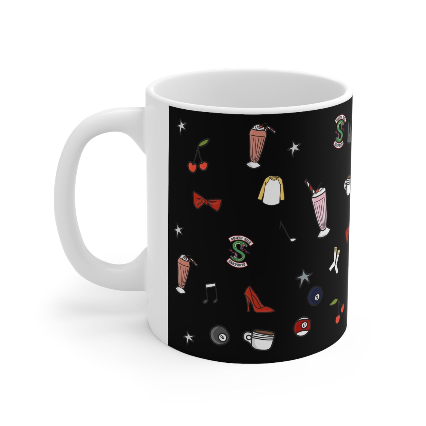Fun Retro Diner-Inspired Ceramic Coffee Cups - 11oz & 15oz