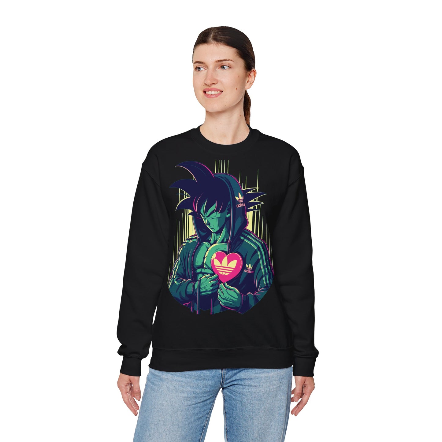 Anime-Inspired Unisex Heavy Blend™ Crewneck Sweatshirt - Heart Design