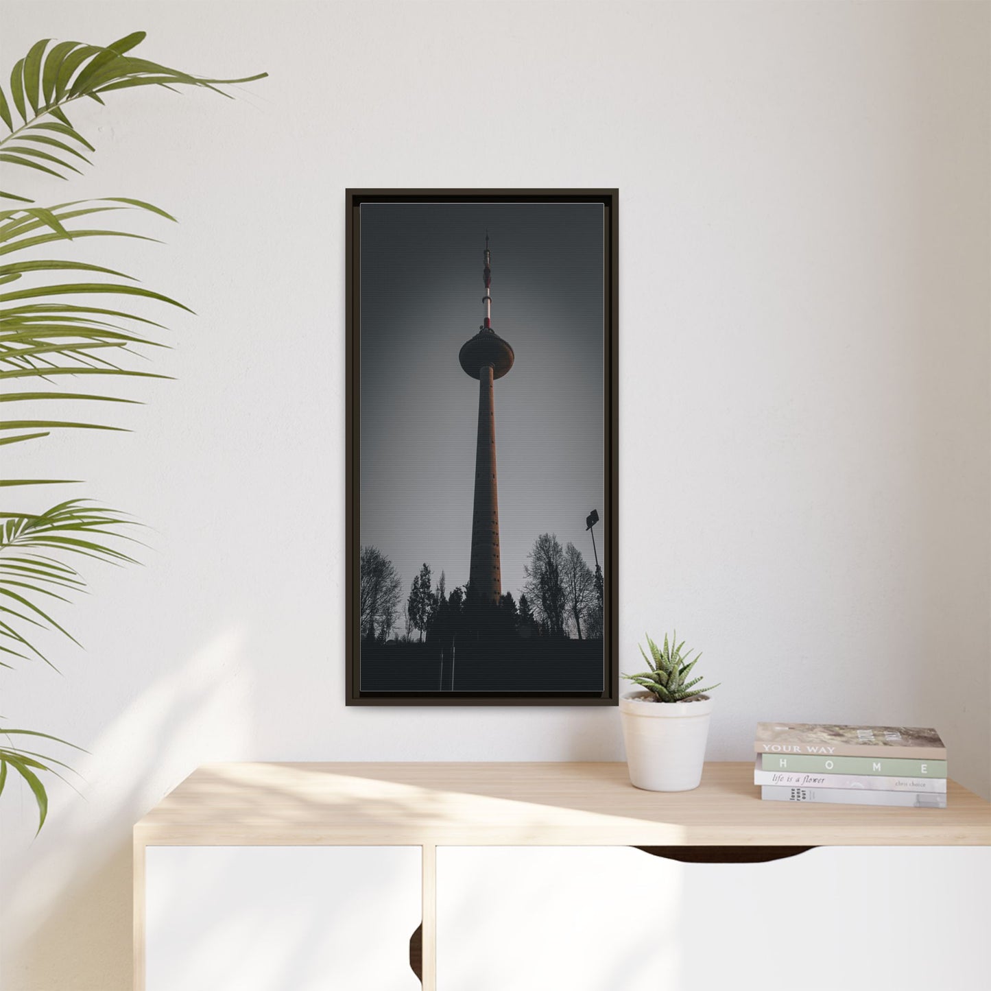 TV Tower Matte Canvas, Framed (Multi-color)