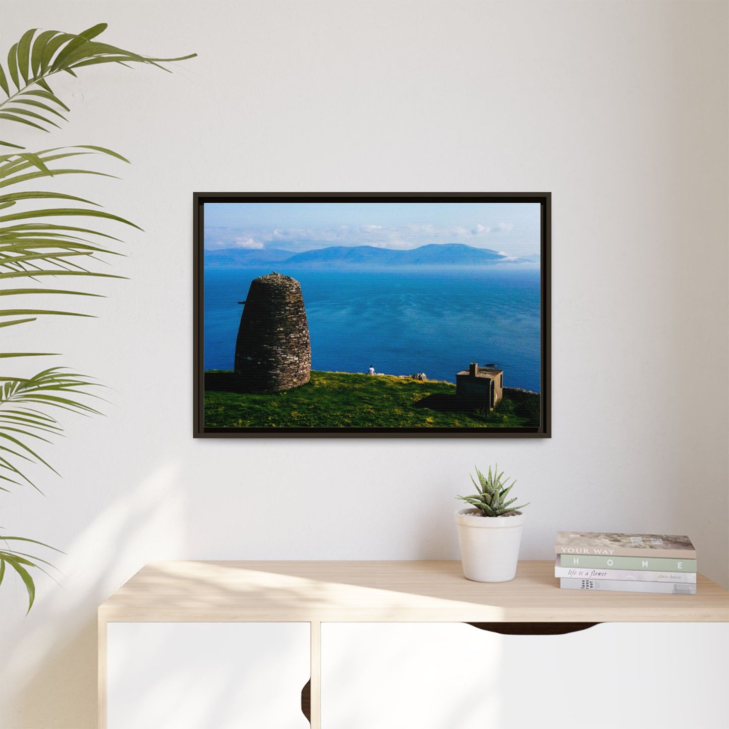 Ask Tower Matte Canvas, Framed (Multi-color)