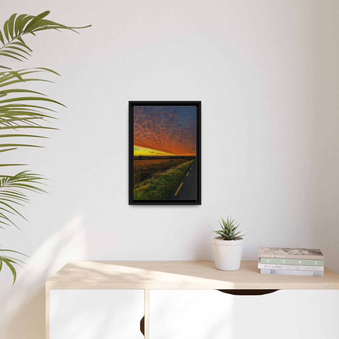 Cloudy Sunset Matte Canvas, Framed (Multi-color)