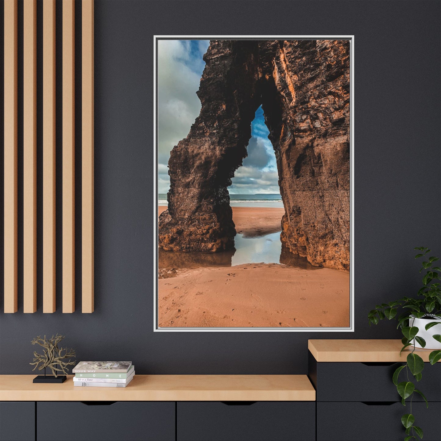 Ballybunion Cliff Matte Canvas, Framed (Multi-color)