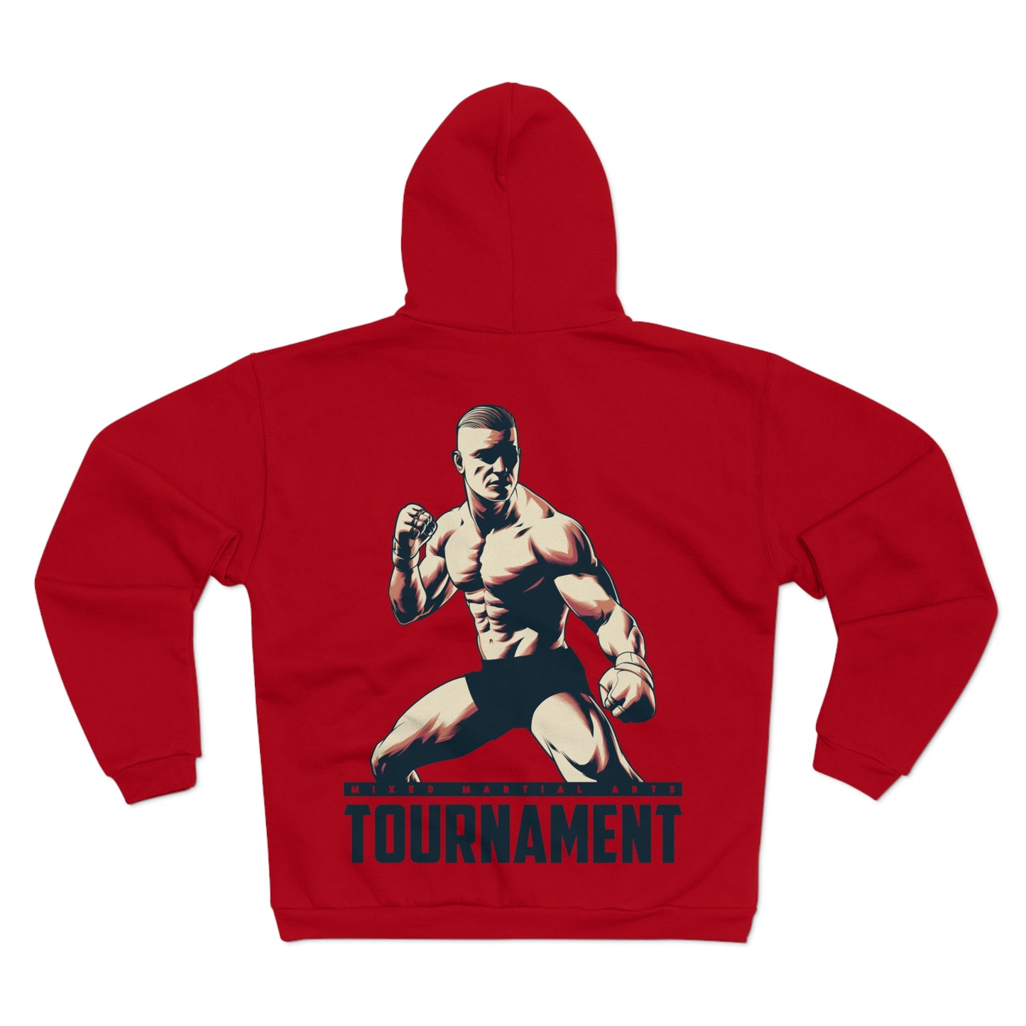 Unisex Hooded Zip Sweatshirt - Motivational Fighter Design for Fitness Enthusiasts