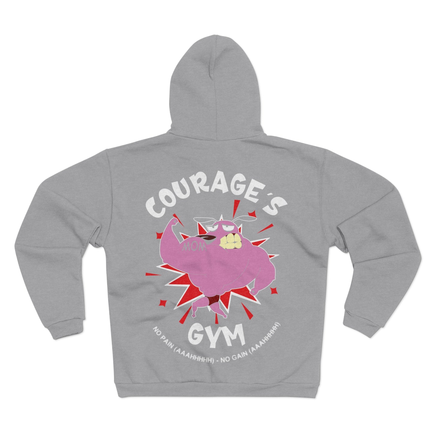 Courage's Gym Unisex Hooded Zip Sweatshirt - Fun Mom Graphic Hoodie