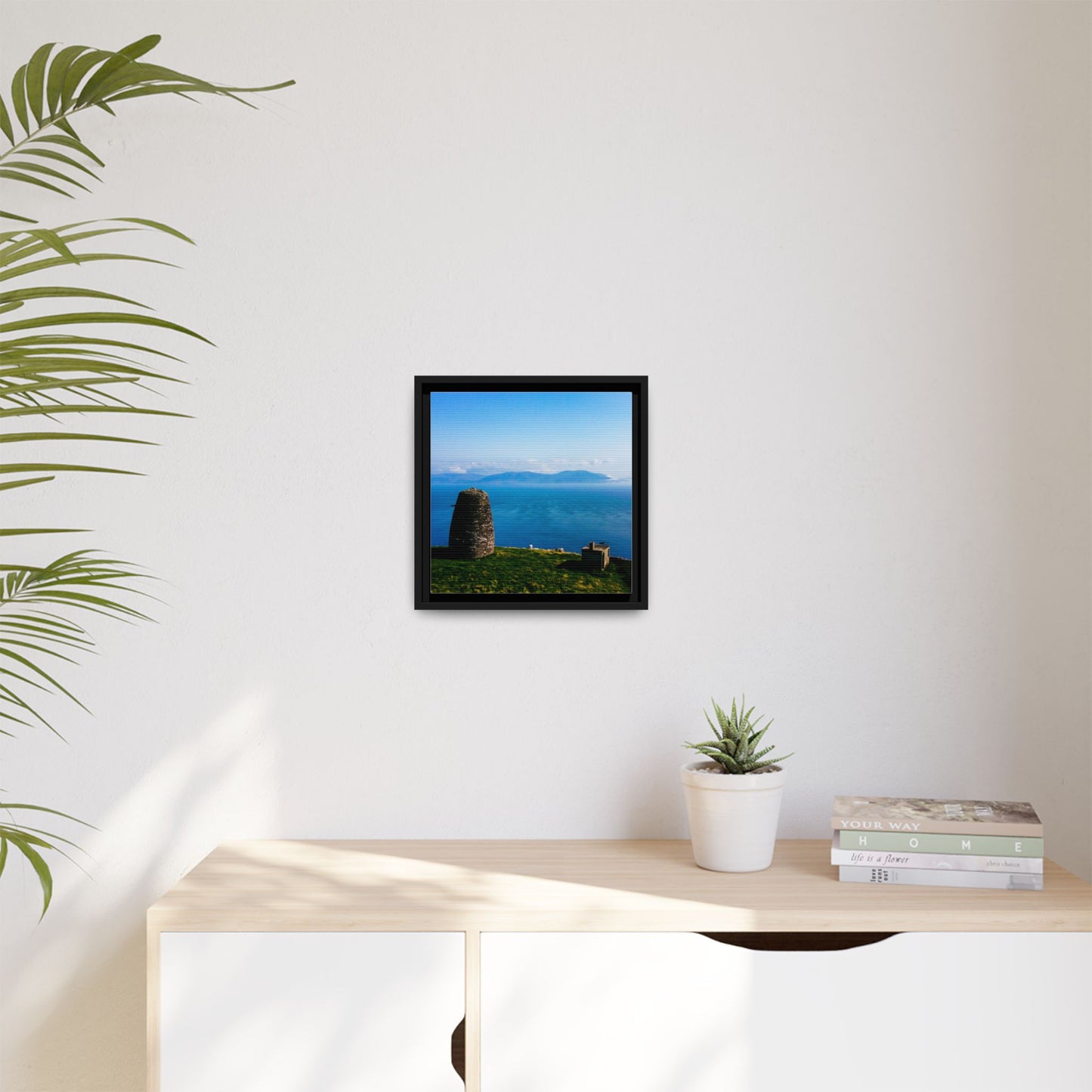 Ask Tower Matte Canvas, Framed (Multi-color)