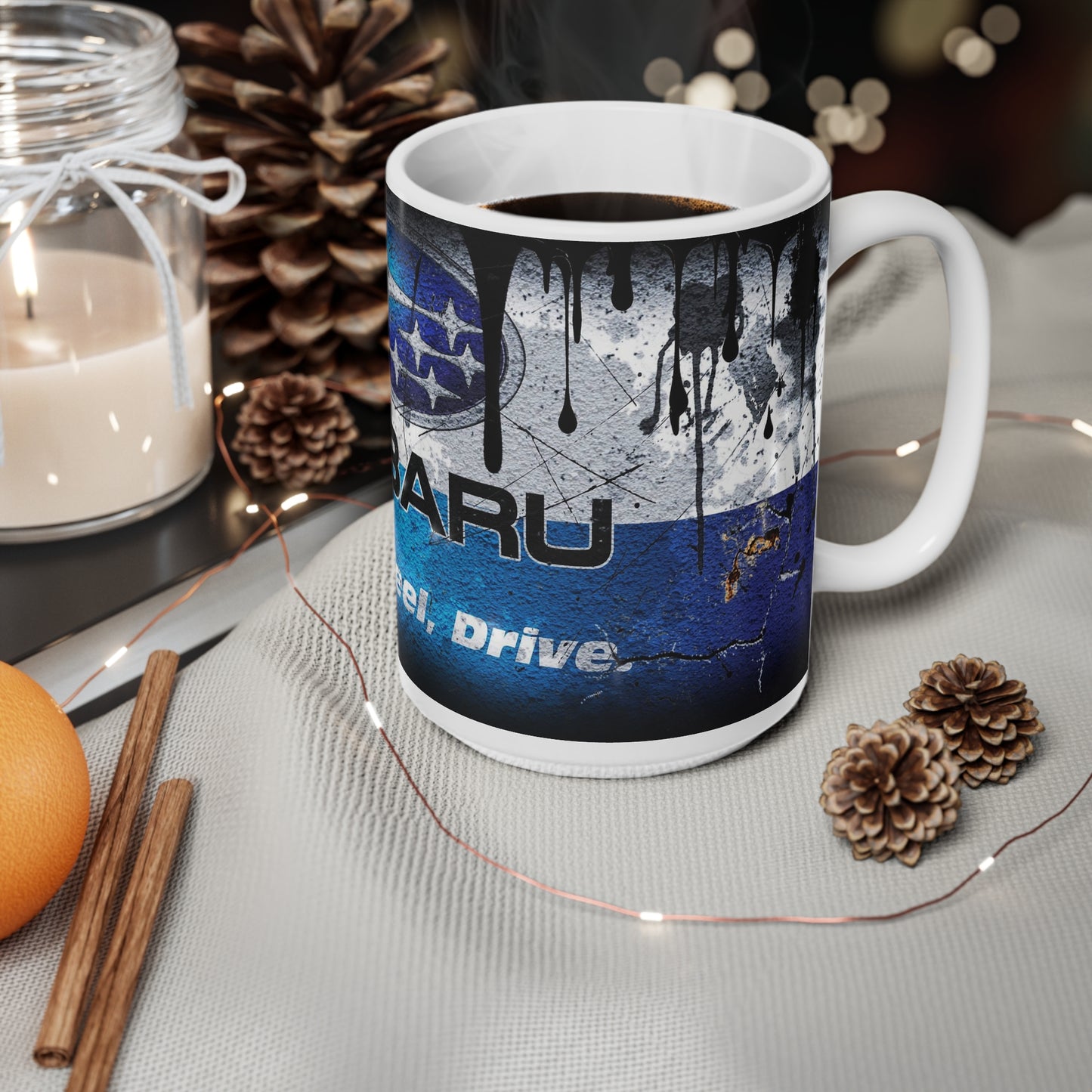 Subaru Inspired Ceramic Coffee Mug - 11oz & 15oz - Perfect for Car Enthusiasts