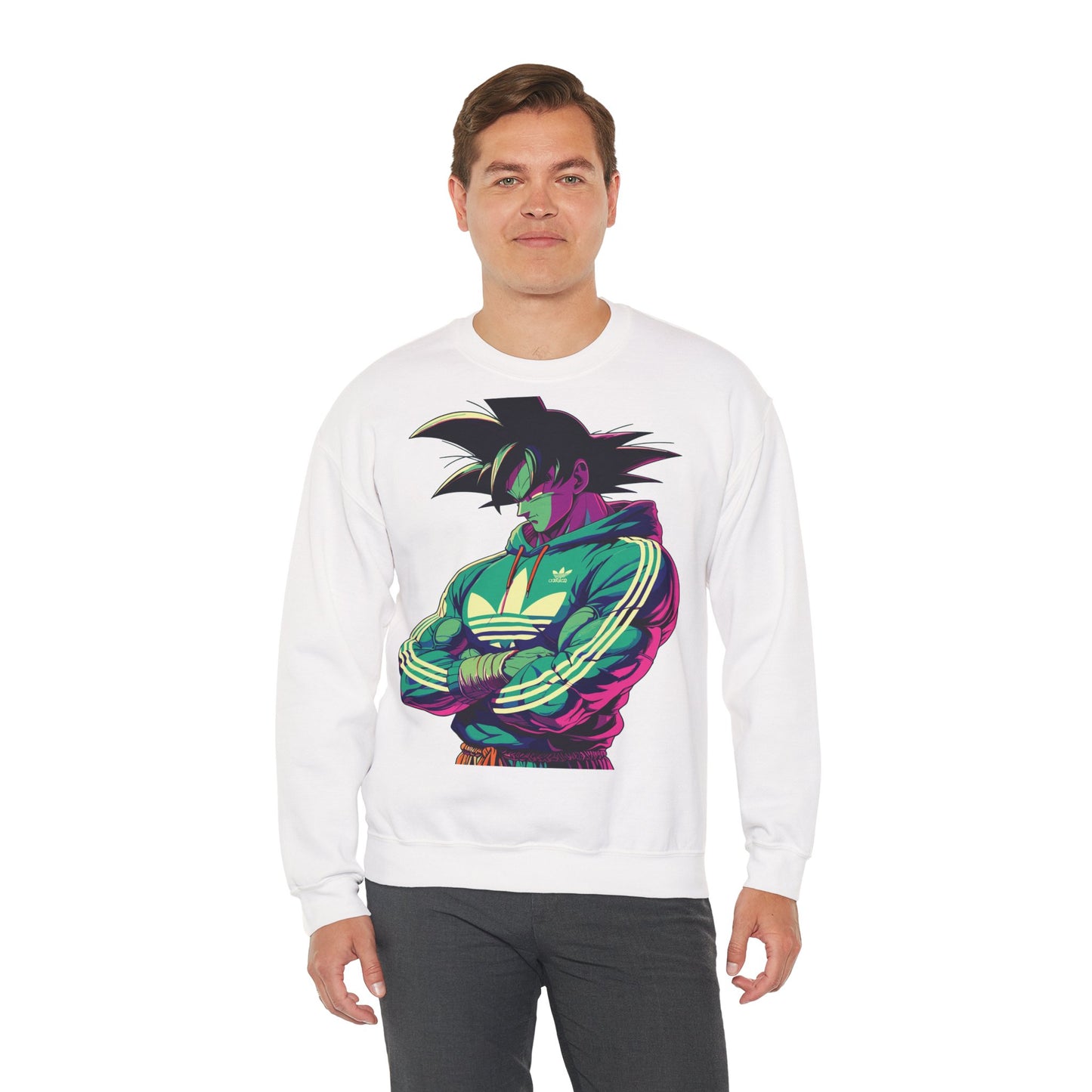 Retro Anime Crewneck Sweatshirt - Goku Design