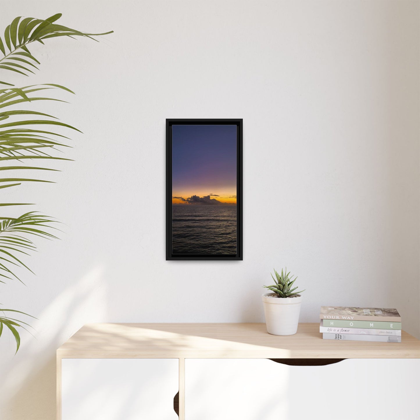 Sunset in Ocean 2 Matte Canvas, Framed (Multi-color)