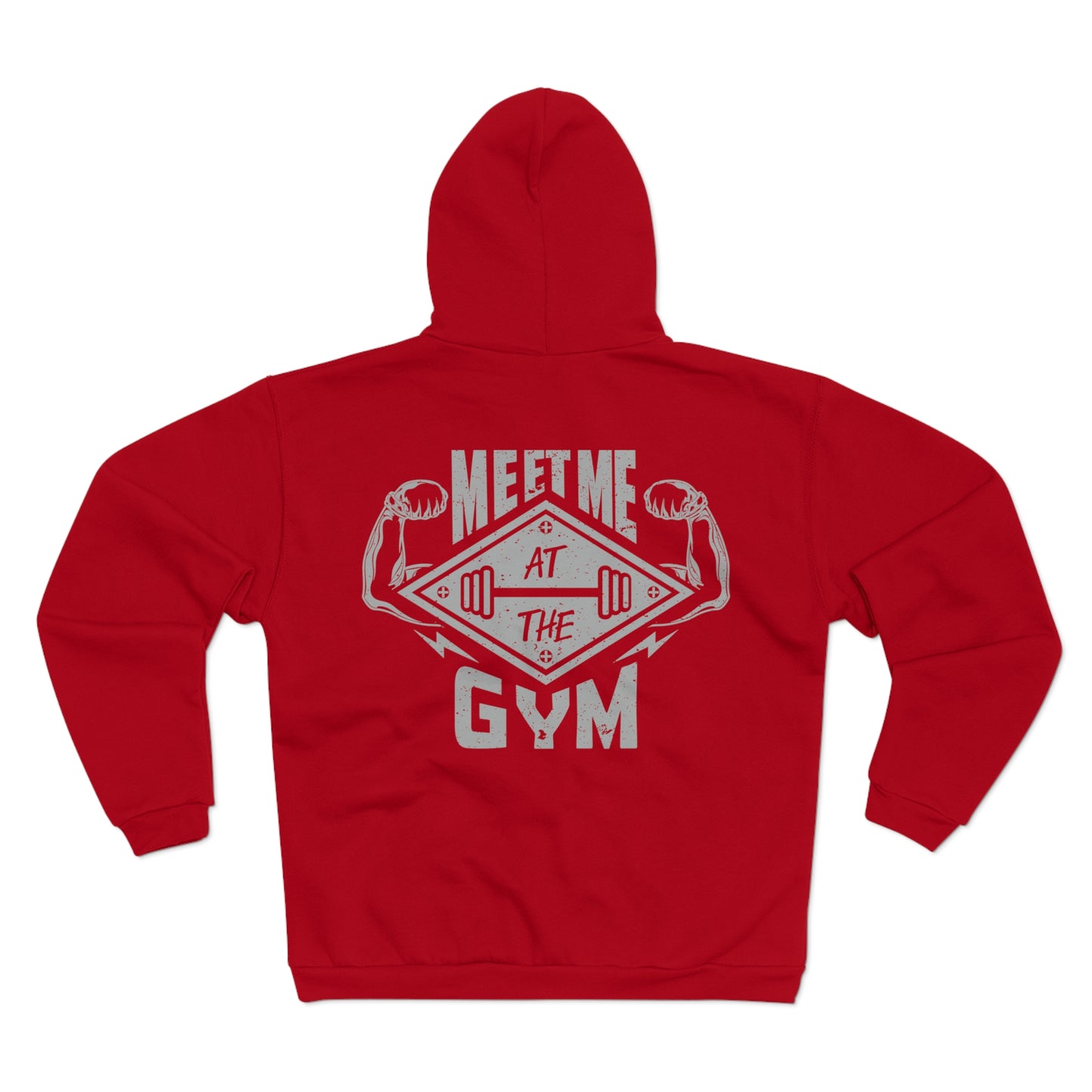 Gym Motivation Unisex Hooded Zip Sweatshirt - 'Meet Me at the Gym'