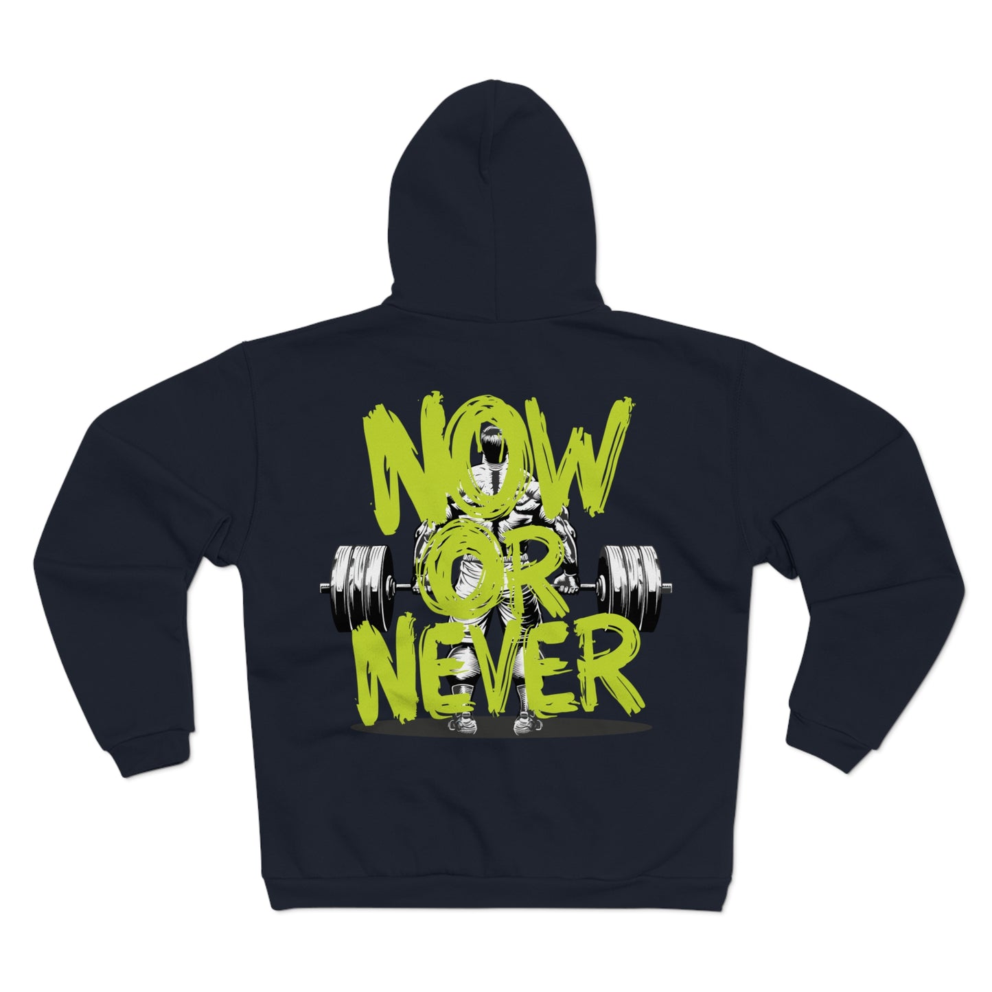 Now or Never Unisex Hooded Zip Sweatshirt - Motivational Fitness Wear