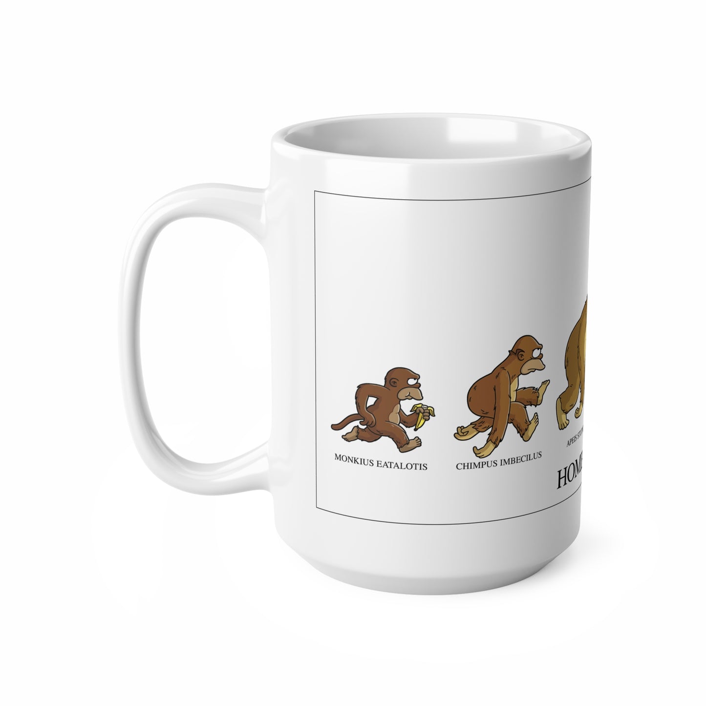 Humorous Evolution Ceramic Coffee Mugs - 11oz & 15oz - Perfect Gift for Science Lovers