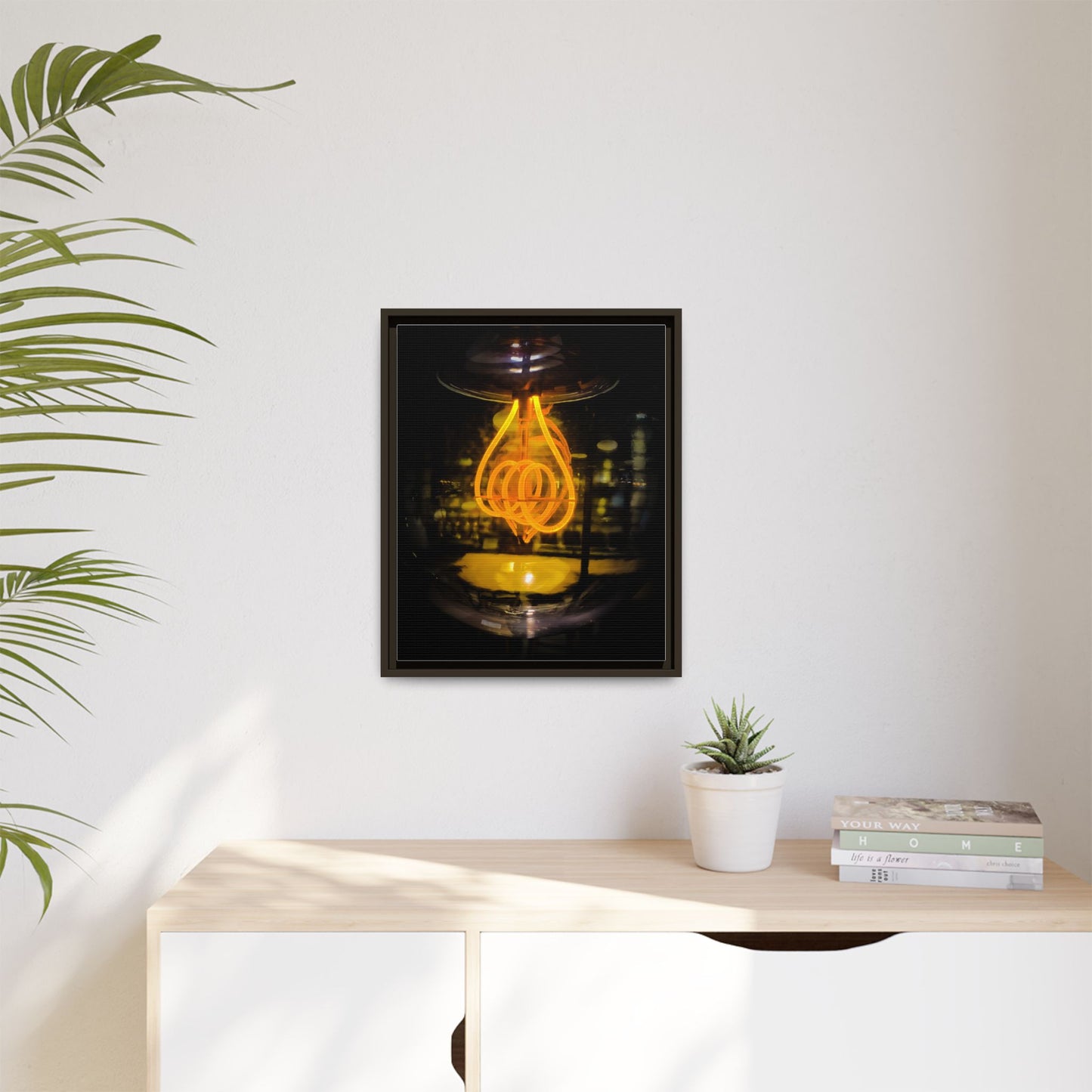 Bulb Matte Canvas, Framed (Multi-color)