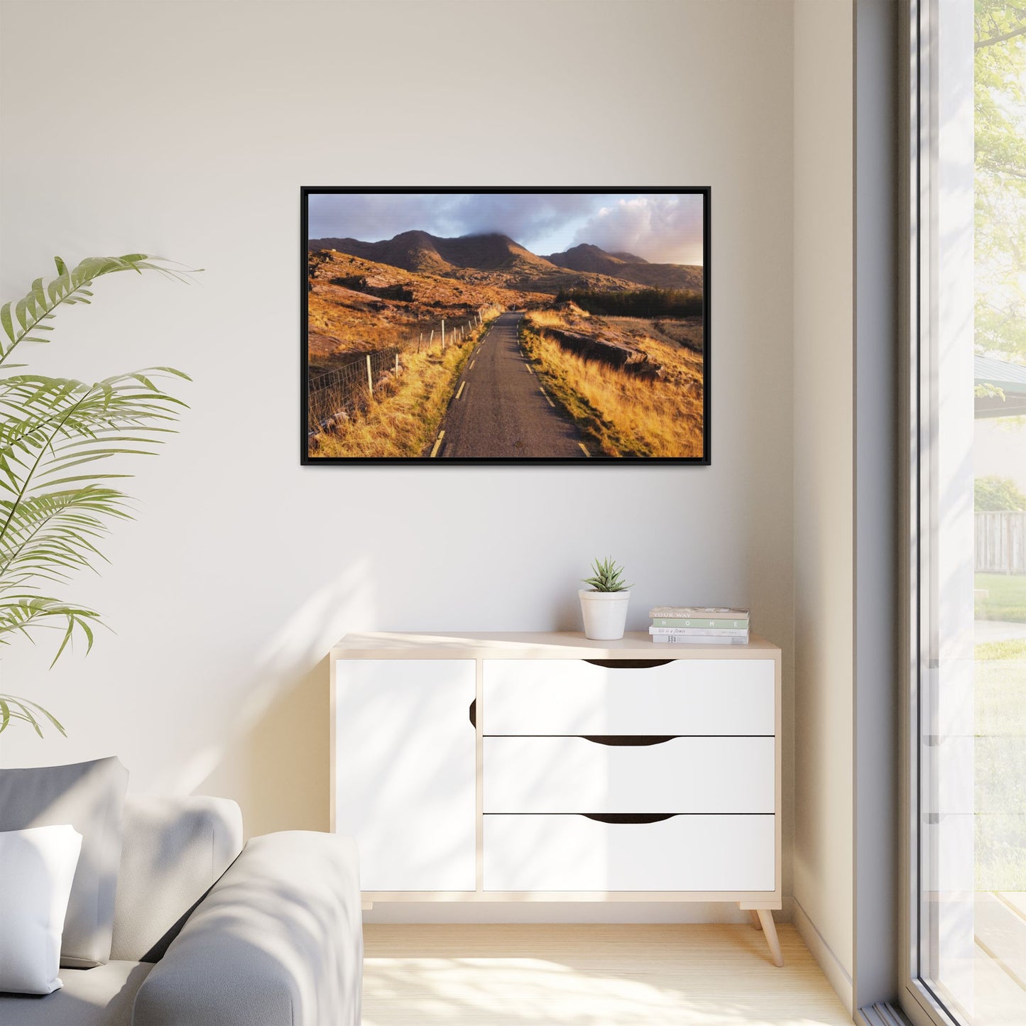 Sunset Road Matte Canvas, Framed (Multi-color)