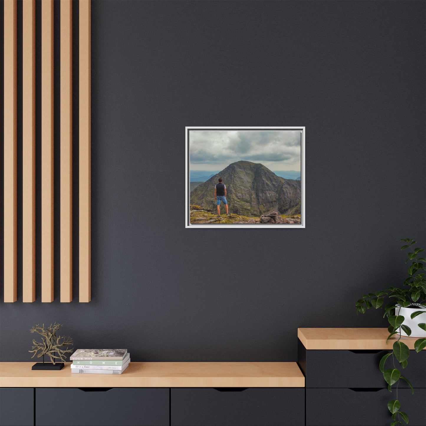 Cross On Top Matte Canvas, Framed (Multi-color)