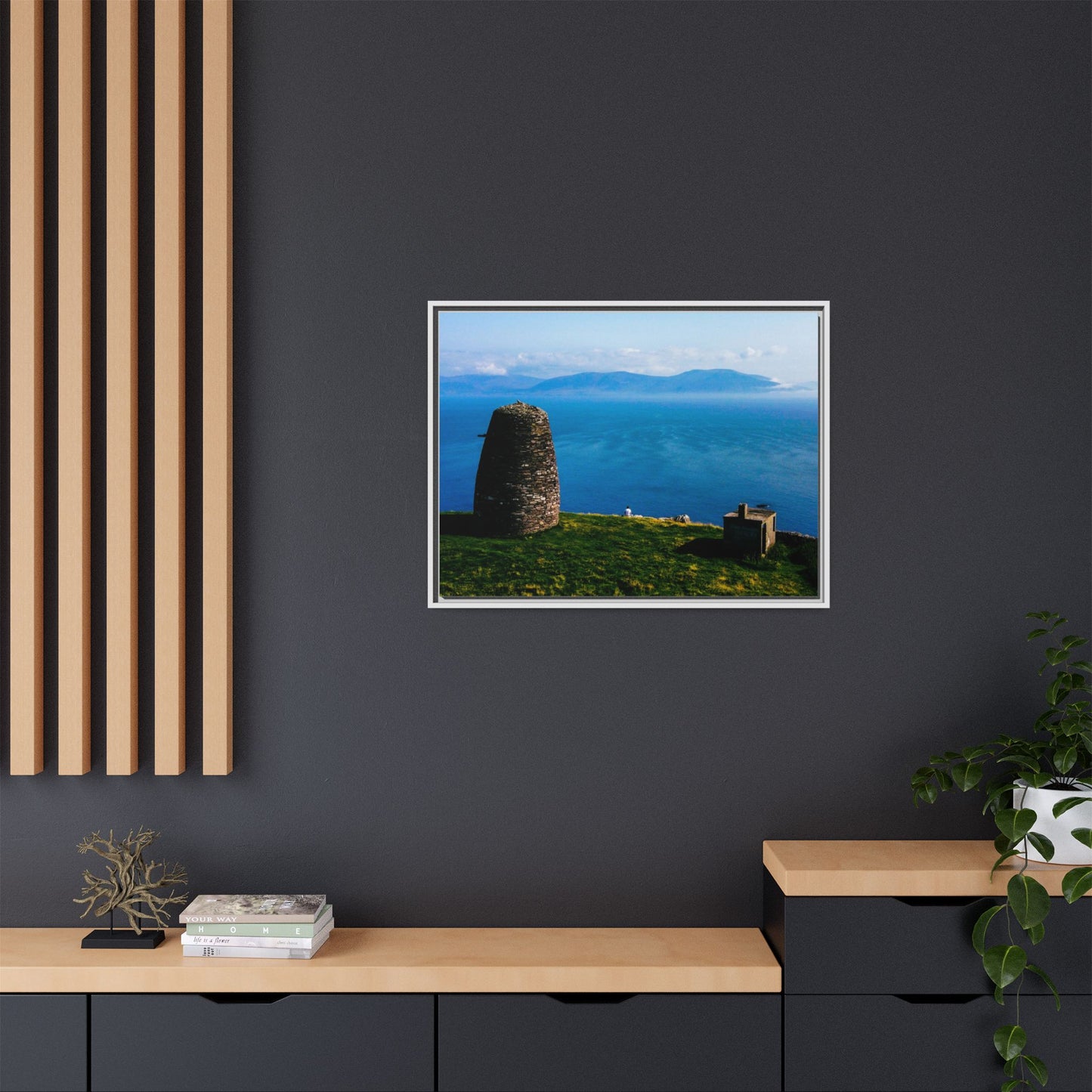 Ask Tower Matte Canvas, Framed (Multi-color)
