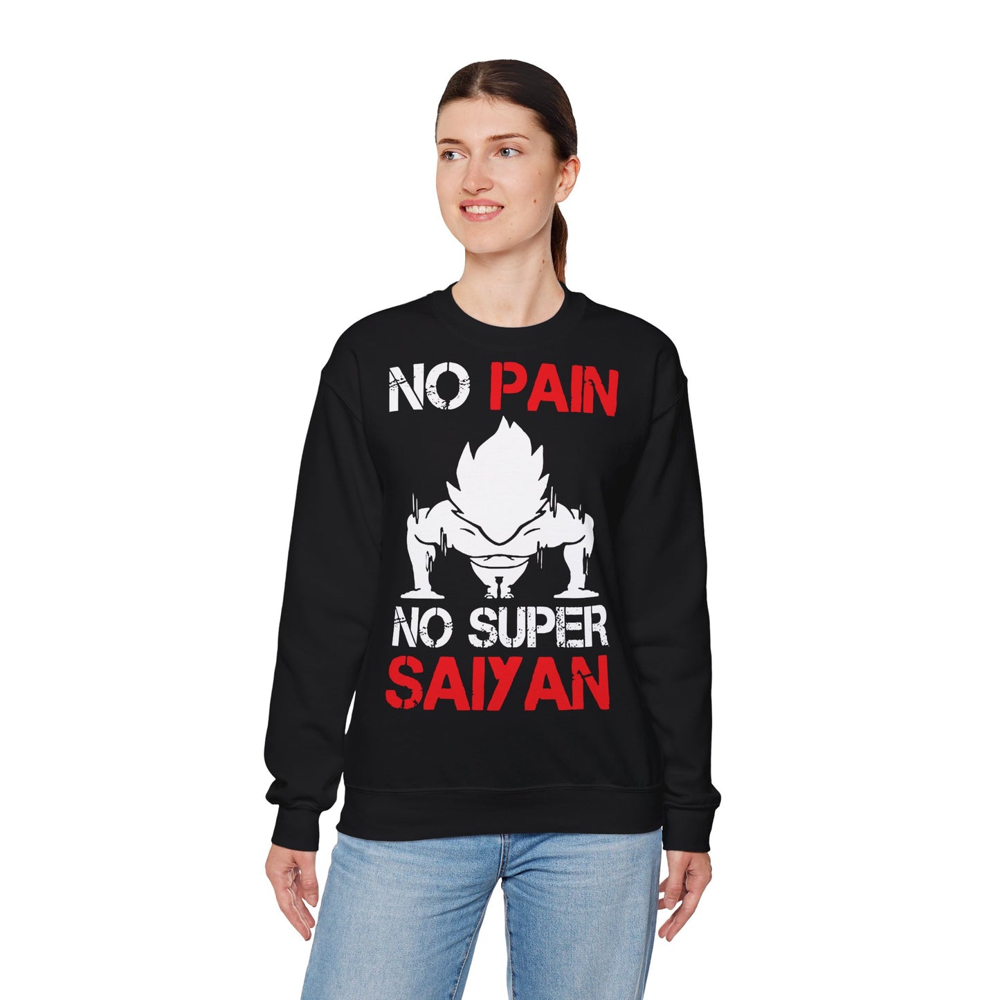 No Pain No Super Saiyan Crewneck Sweatshirt for Anime Fans