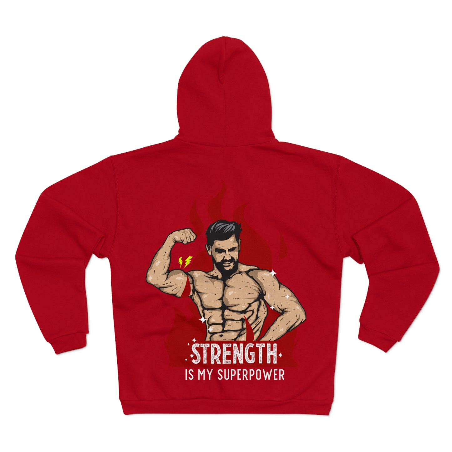 Strength Is My Superpower Unisex Hooded Zip Sweatshirt - Perfect for Fitness Enthusiasts