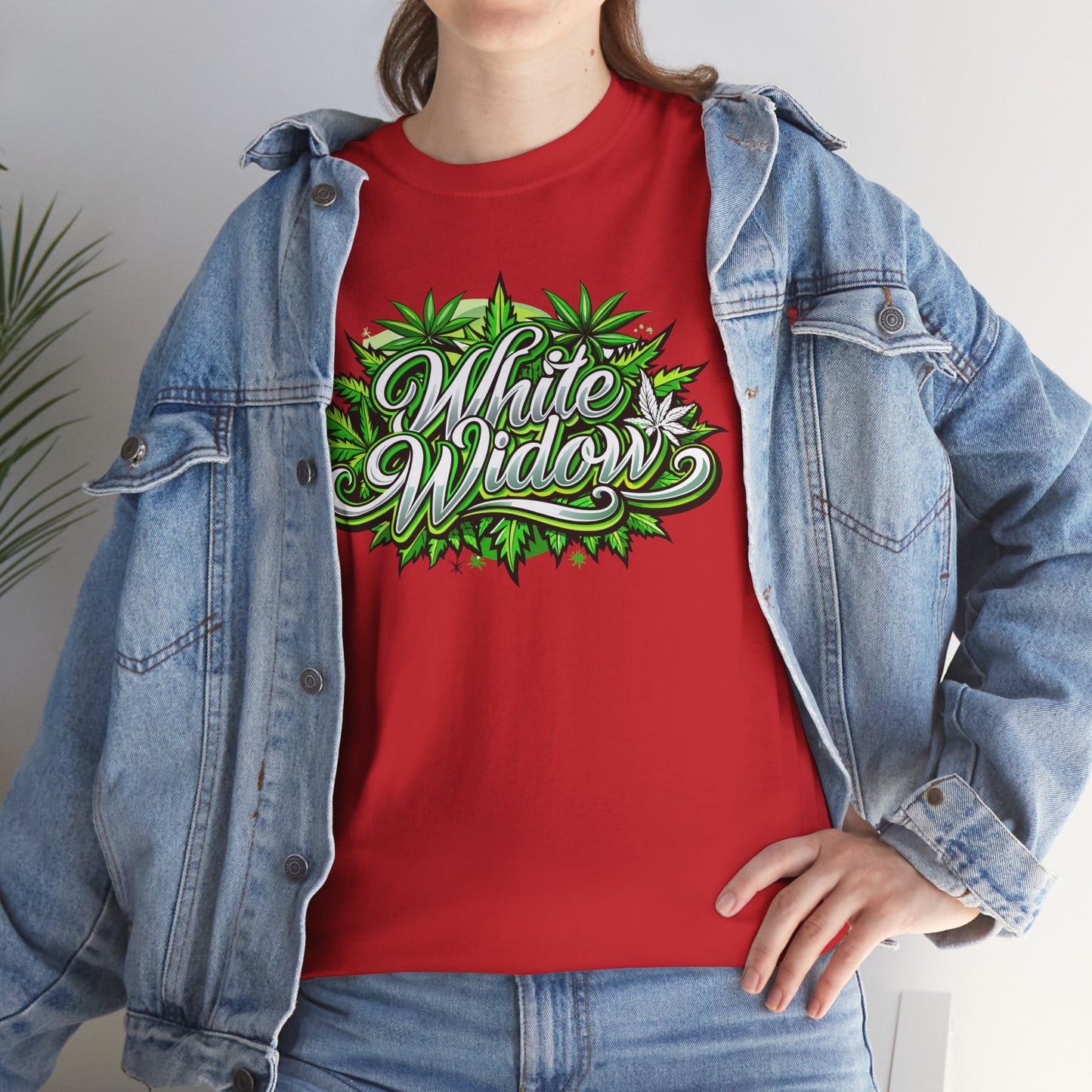 White Widow Graphic Tee — Cannabis Leaf Logo T-Shirt