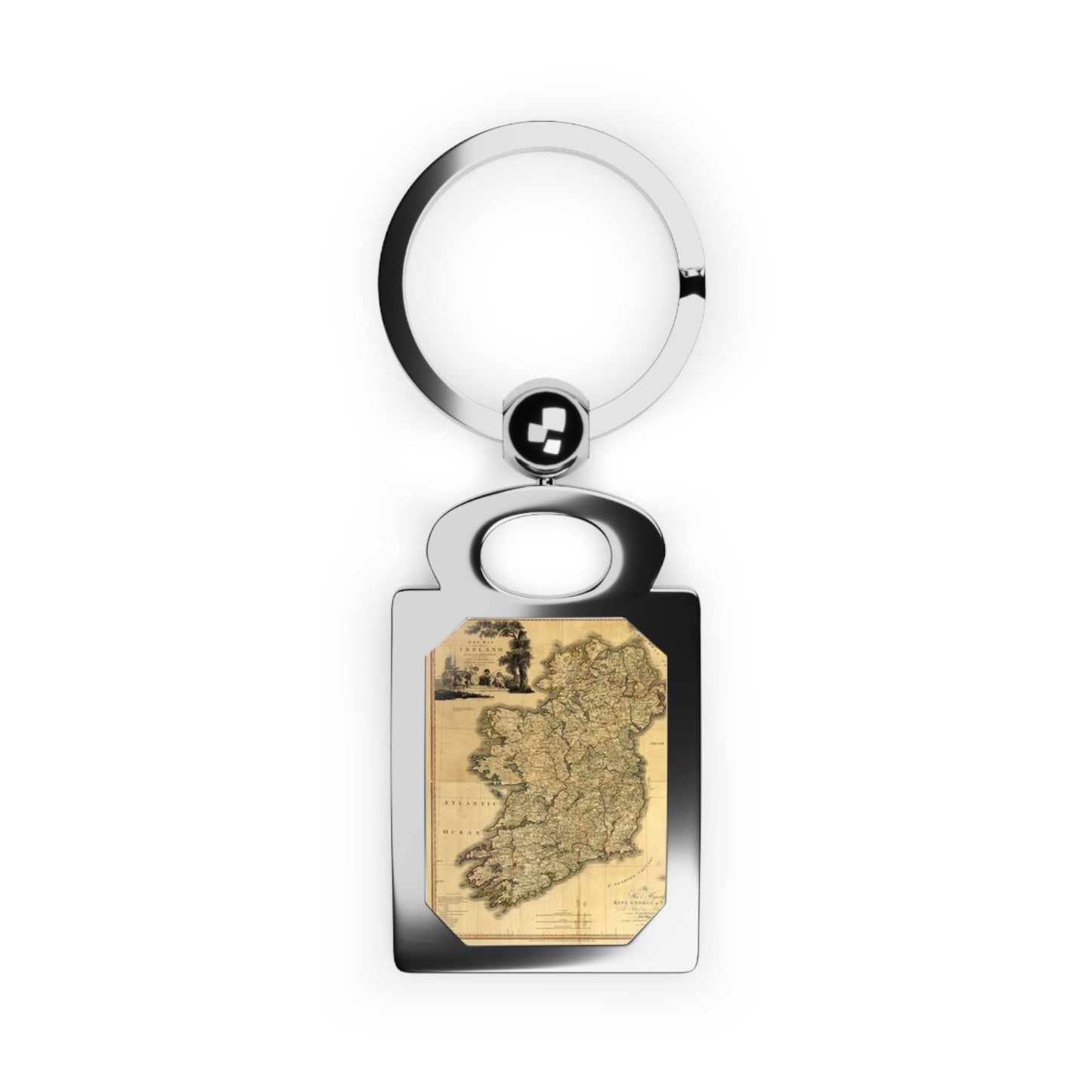Old Eire Map Rectangle Photo Keyring