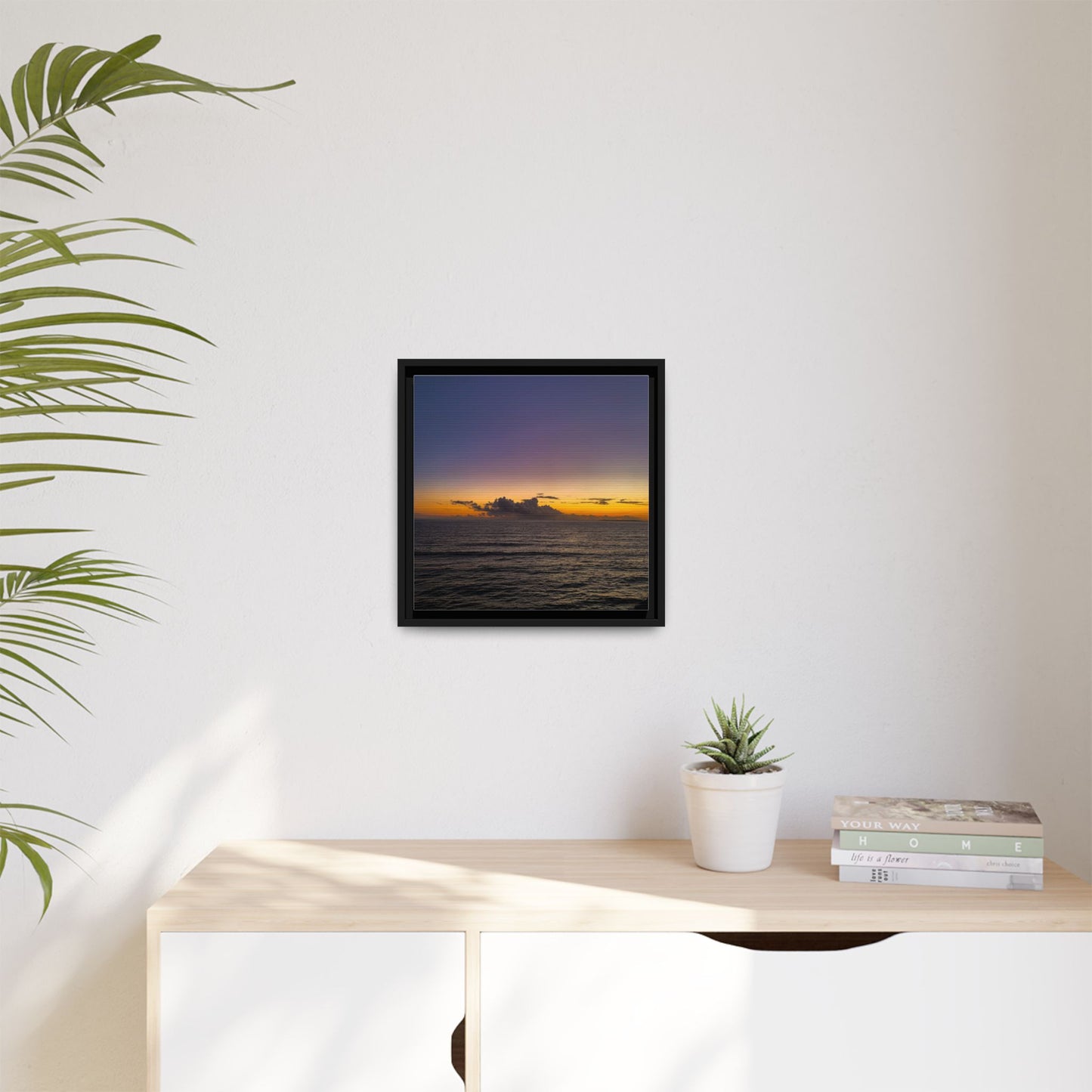 Sunset in Ocean 2 Matte Canvas, Framed (Multi-color)