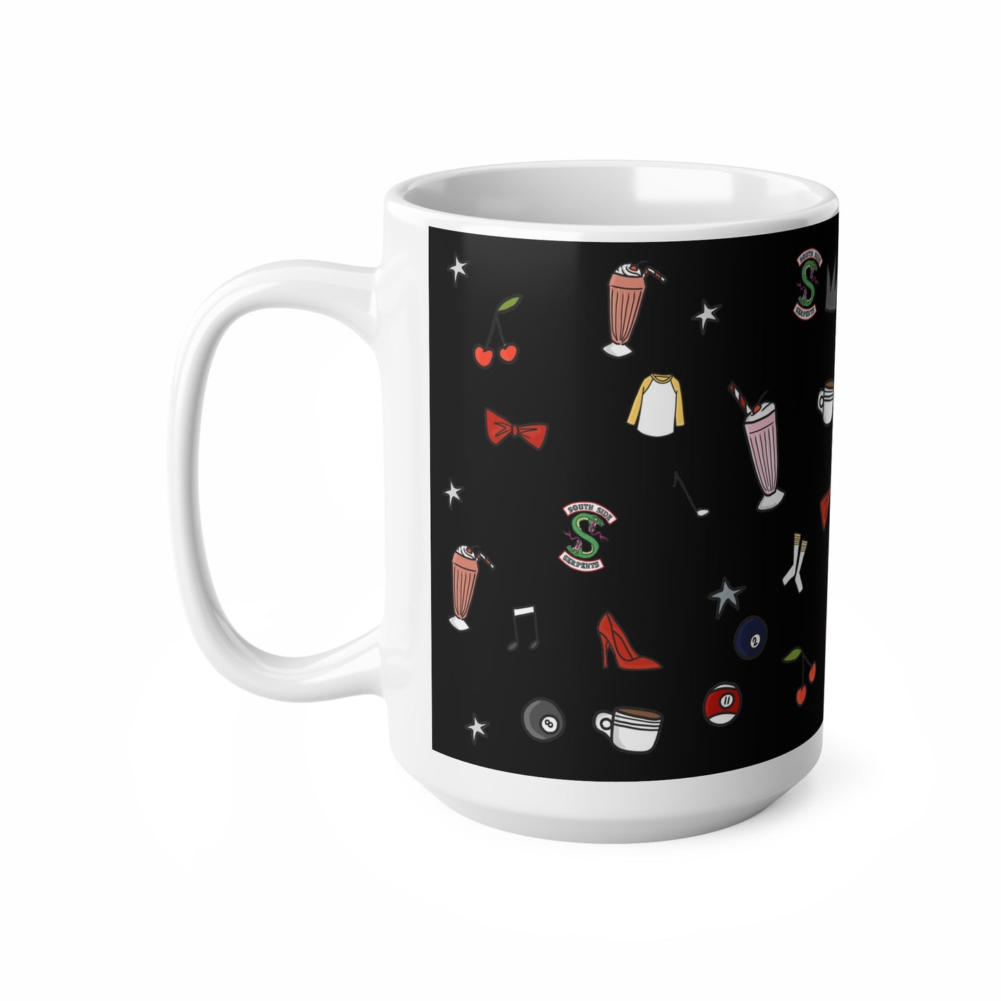 Fun Retro Diner-Inspired Ceramic Coffee Cups - 11oz & 15oz