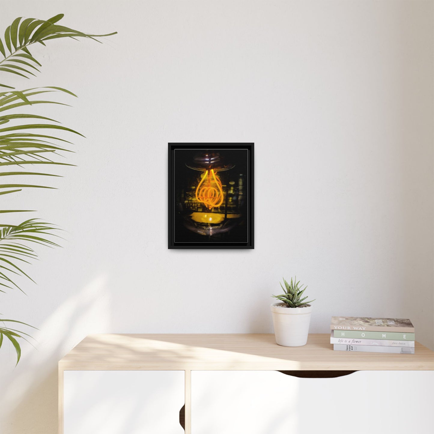 Bulb Matte Canvas, Framed (Multi-color)
