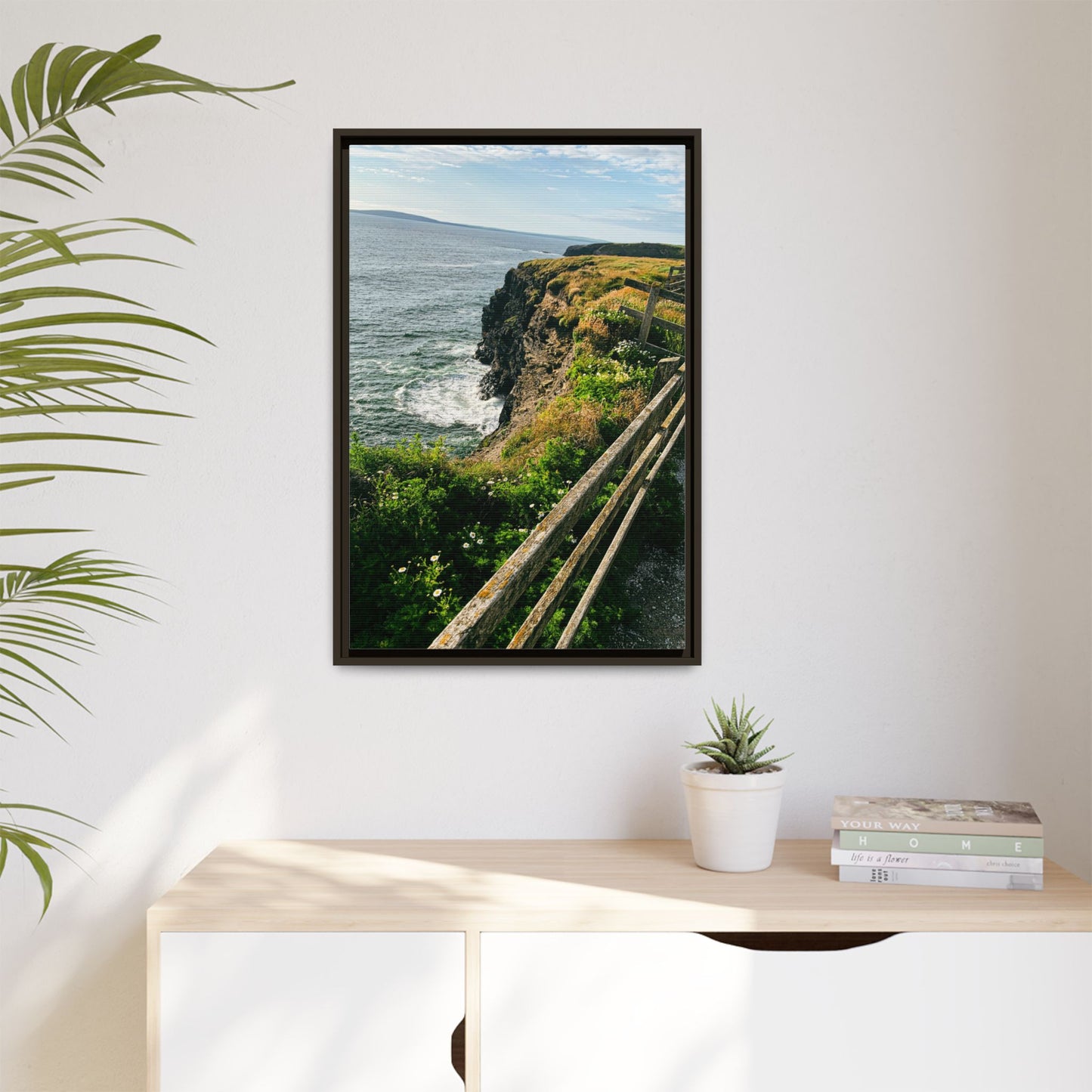Ballybunion Cliff Walk Matte Canvas, Framed (Multi-color)