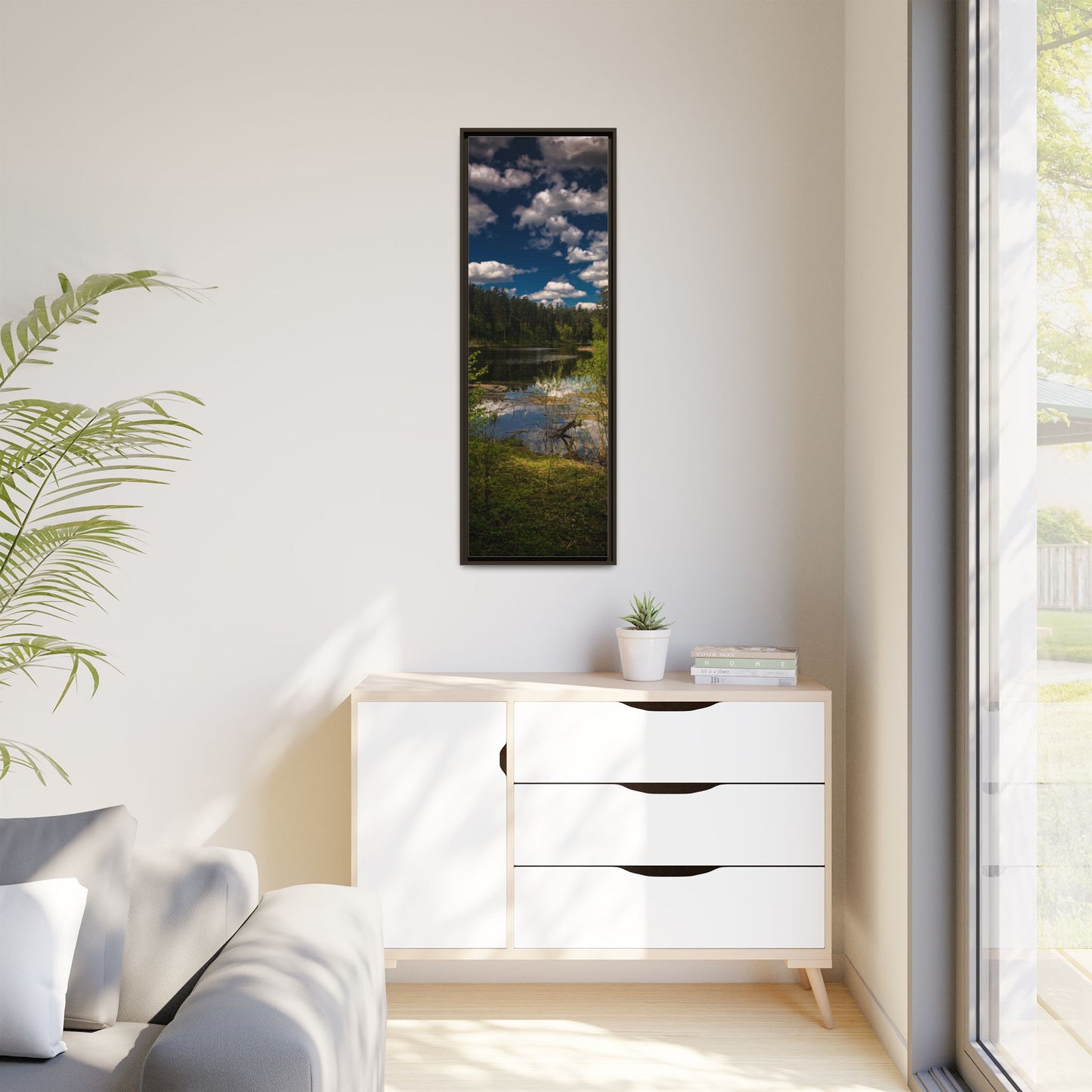 Vilnius Lake Matte Canvas, Framed (Multi-color)